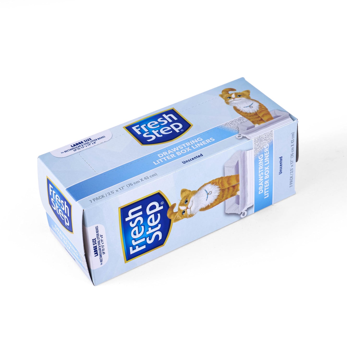 Fresh Step Drawstring Cat Litter Box Liners, Unscented, Size Jumbo, 36" x 19" | Kitty Litter Bags - 15 Count - Cat Litter Liners for Rectangle or Oval Large Litterboxes