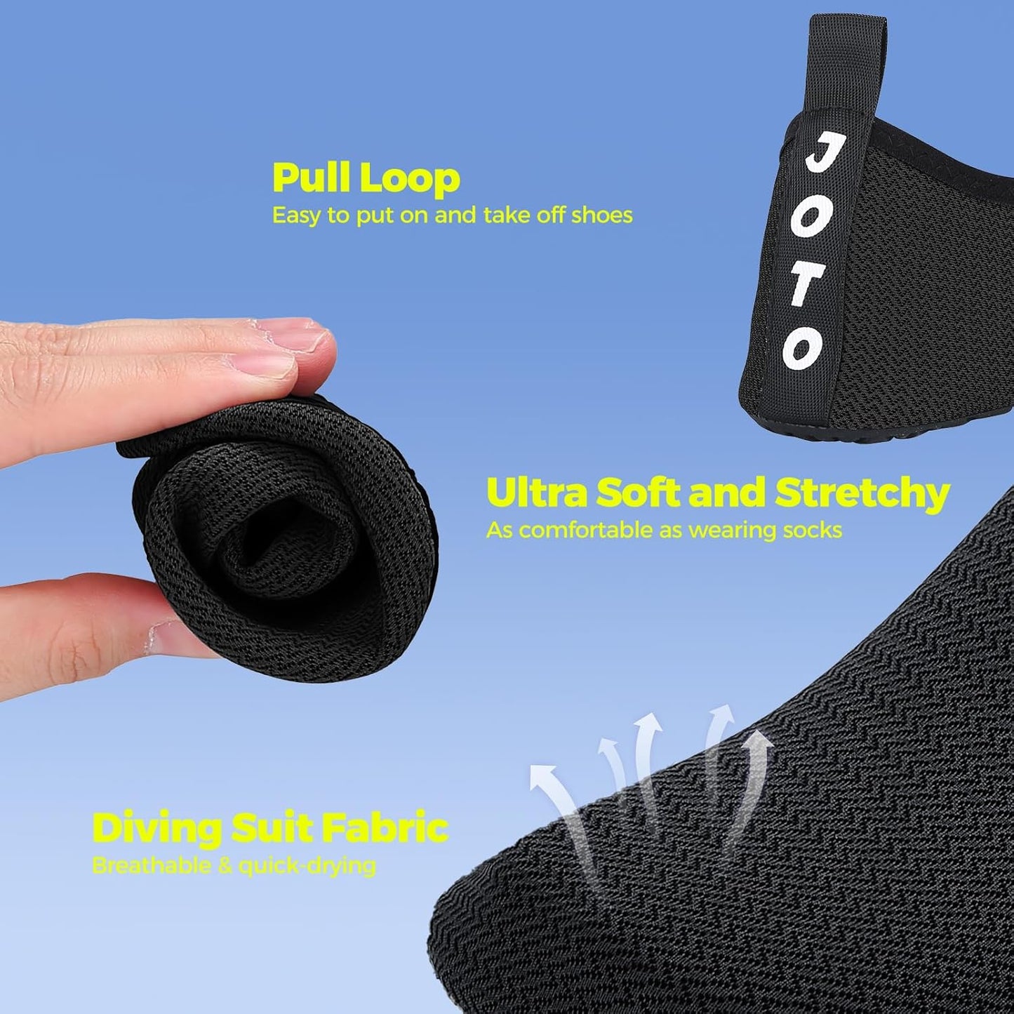 JOTO Water Shoes for Women Men Kids, Barefoot Quick-Dry Aqua Water Socks Slip-on Swim Beach Shoes for Snorkeling Surfing Kayaking Beach Walking Yoga