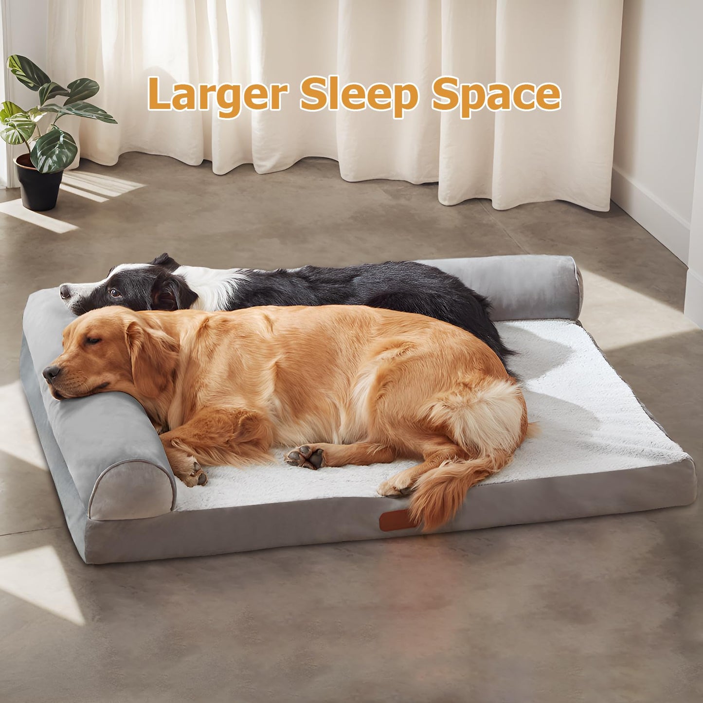 Orthopedic Memory Foam Dog Beds for Medium Dogs Waterproof Durable Dog Pet Bed Comfy Dog Couch Bed with Washable Removable Cover Bolster Kennel Pad for Dogs Up to 35lbs (M,30"x20"x6")