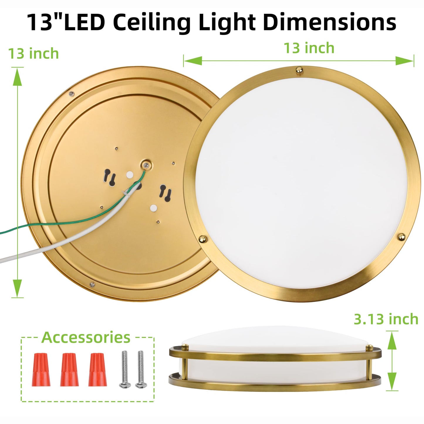 13 inch Flush Mount LED Ceiling Light Fixture, 2700K/3000K/3500K/4000K/5000K Adjustable Ceiling Lights, Oil Rubbed Bronze Saturn Dimmable Lighting for Hallway Bathroom Kitchen or Stairwell, ETL Listed
