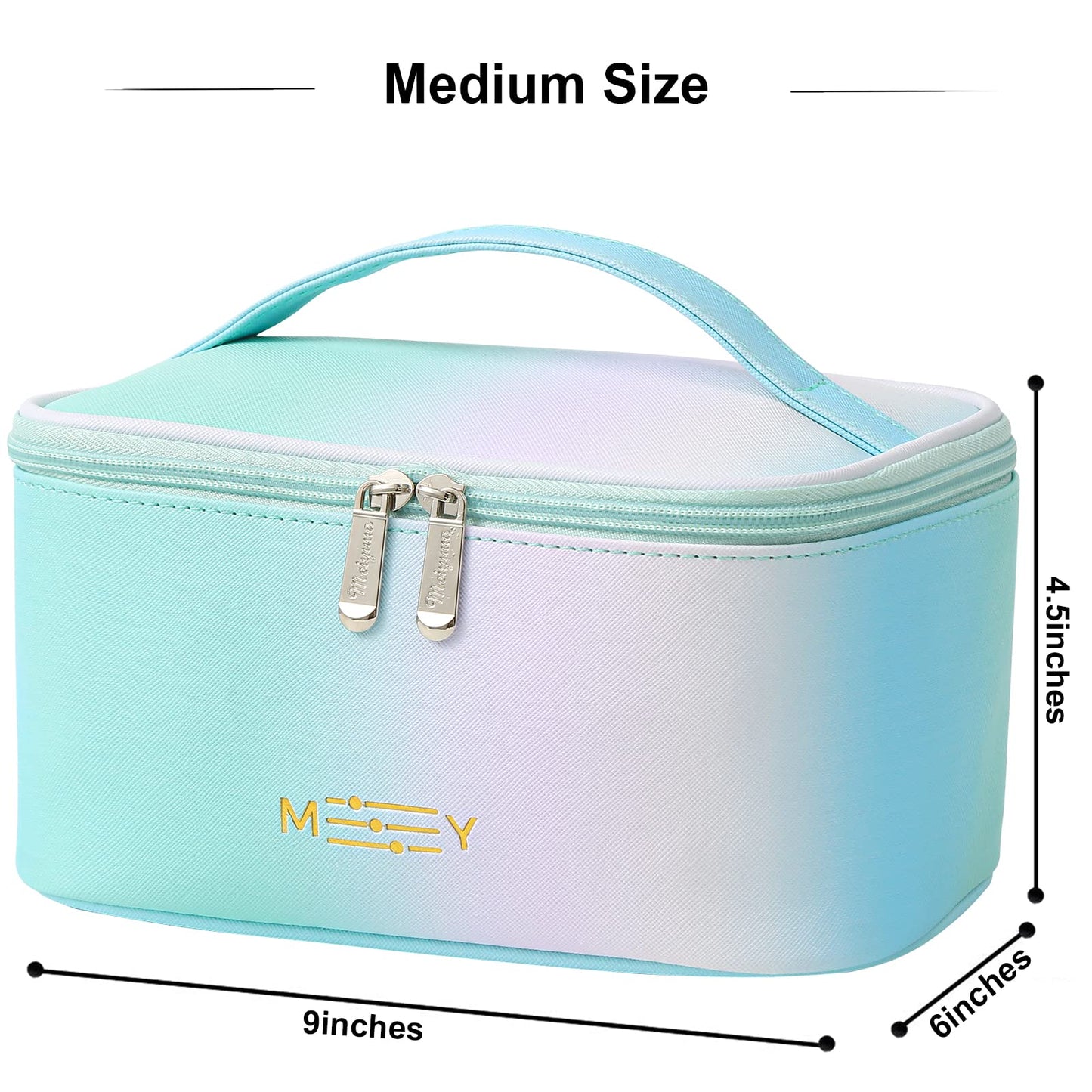 Meiyuuo Cute Makeup Bag Small Cosmetic Bags for Women Girls Gift for Teens Medium Pouch for Purse Essentials Toiletry Zip Pouch PU Waterproof Organizer Case (Cow Print)