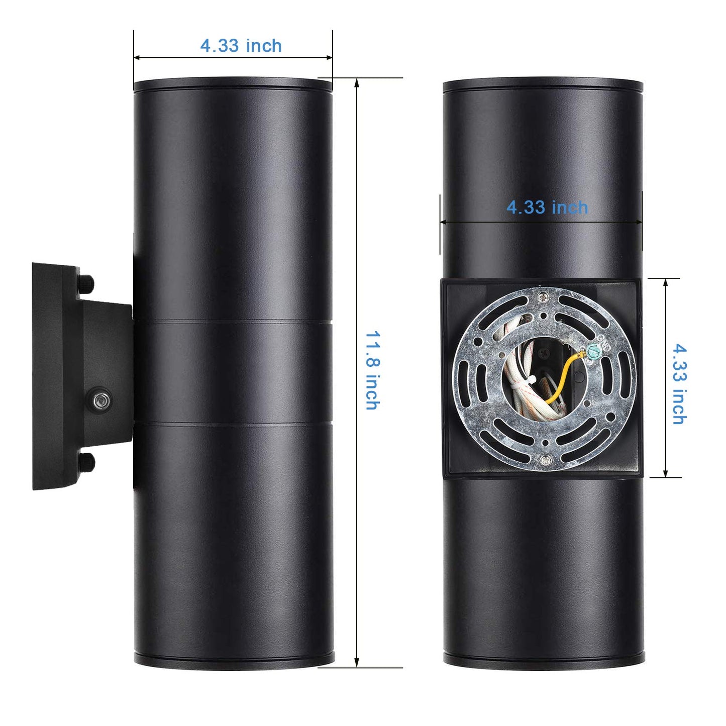 Outdoor Wall Lights Dusk to Dawn Exterior Lighting Fixtures Wall Mount - 2 Light Bulbs Included, Modern Sconces Wall Lighting- Up Down Exterior Outdoor Lights for Porch, Backyard and Patio