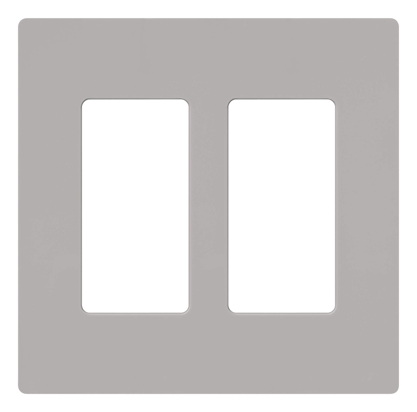 Lutron Claro 2 Gang Decorator/Rocker Wallplate, Gloss, Gray (1-Pack) | CW-2-GR
