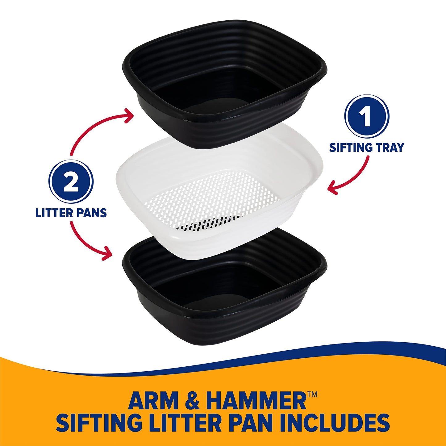 Arm & Hammer Cat Boxes for Indoor Cats with Microban, Sifting Litter Box, Scoop Free Cat Litter Tray, USA Made