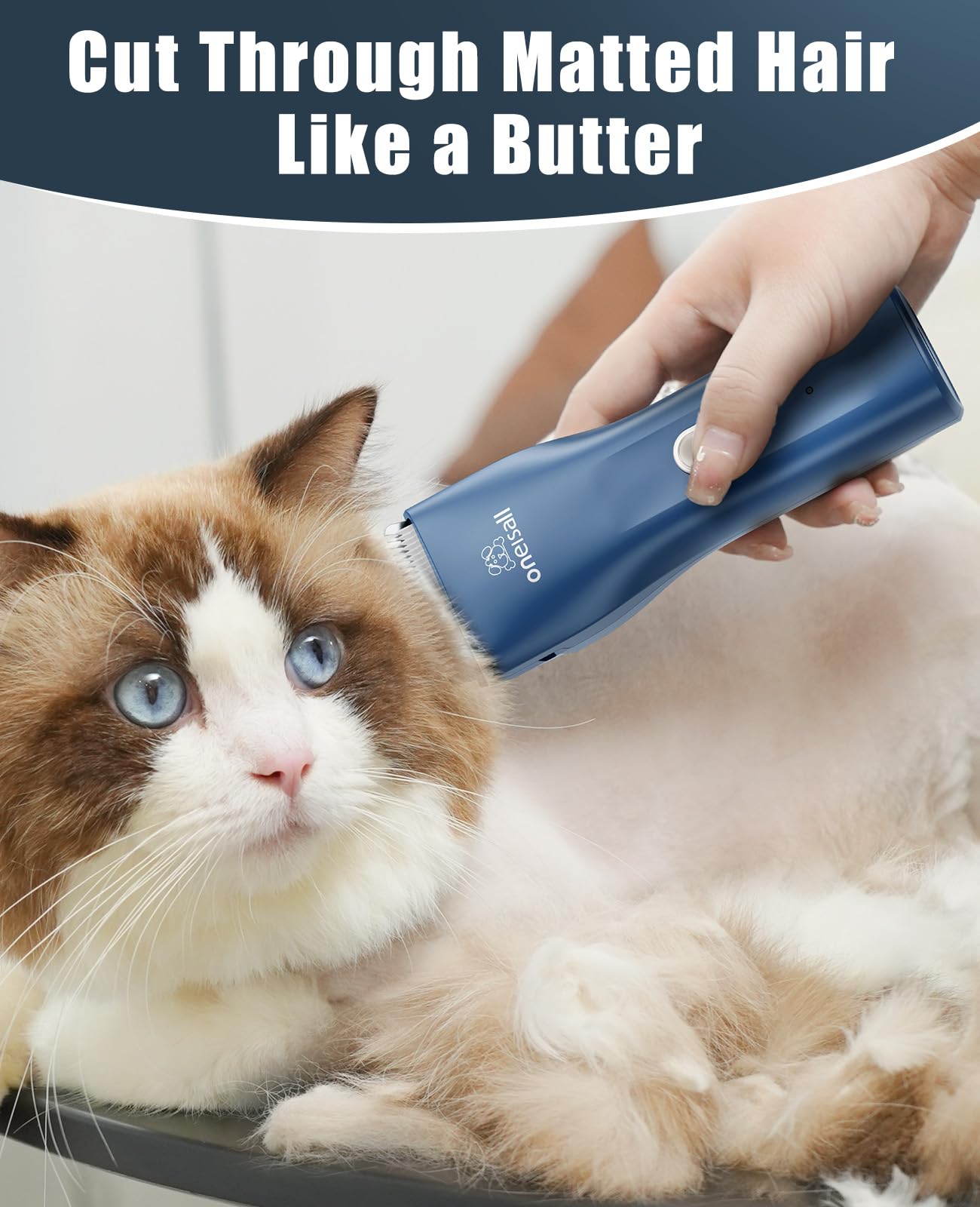oneisall Pet Clipper for Cat Matted Hair, Pet Shaver for Cats Quiet Pet Hair Clippers Cordless Cat Clippers for Matted Hair Cat Clippers for Long Hair(Standard Blade)