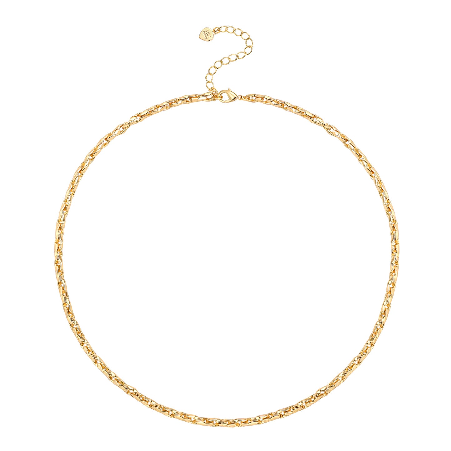 Aobei Pearl 18K Gold Paperclip Chain Choker Satellite Chain Biwa Pearl Pendant Necklace Dainty Jewelry for Women