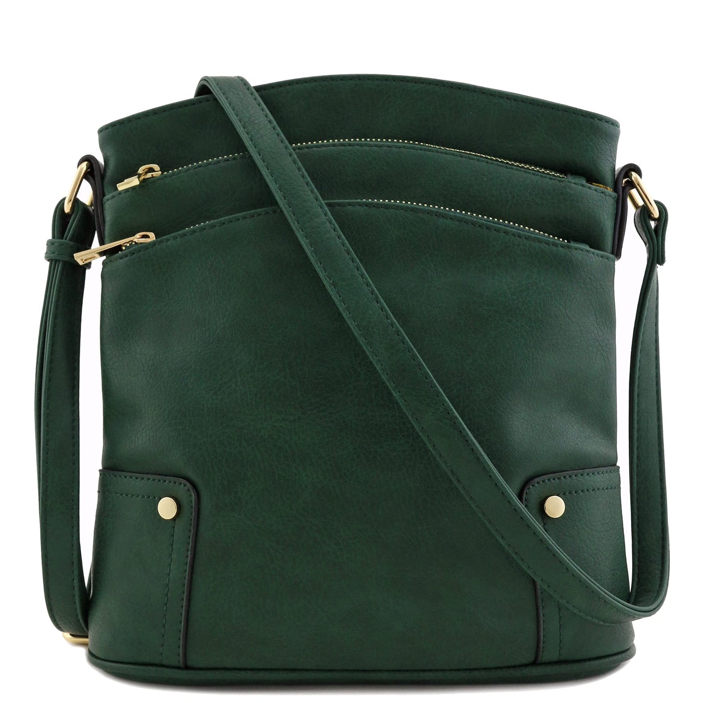ALYSSA Triple Zip Pocket Large Crossbody Bag