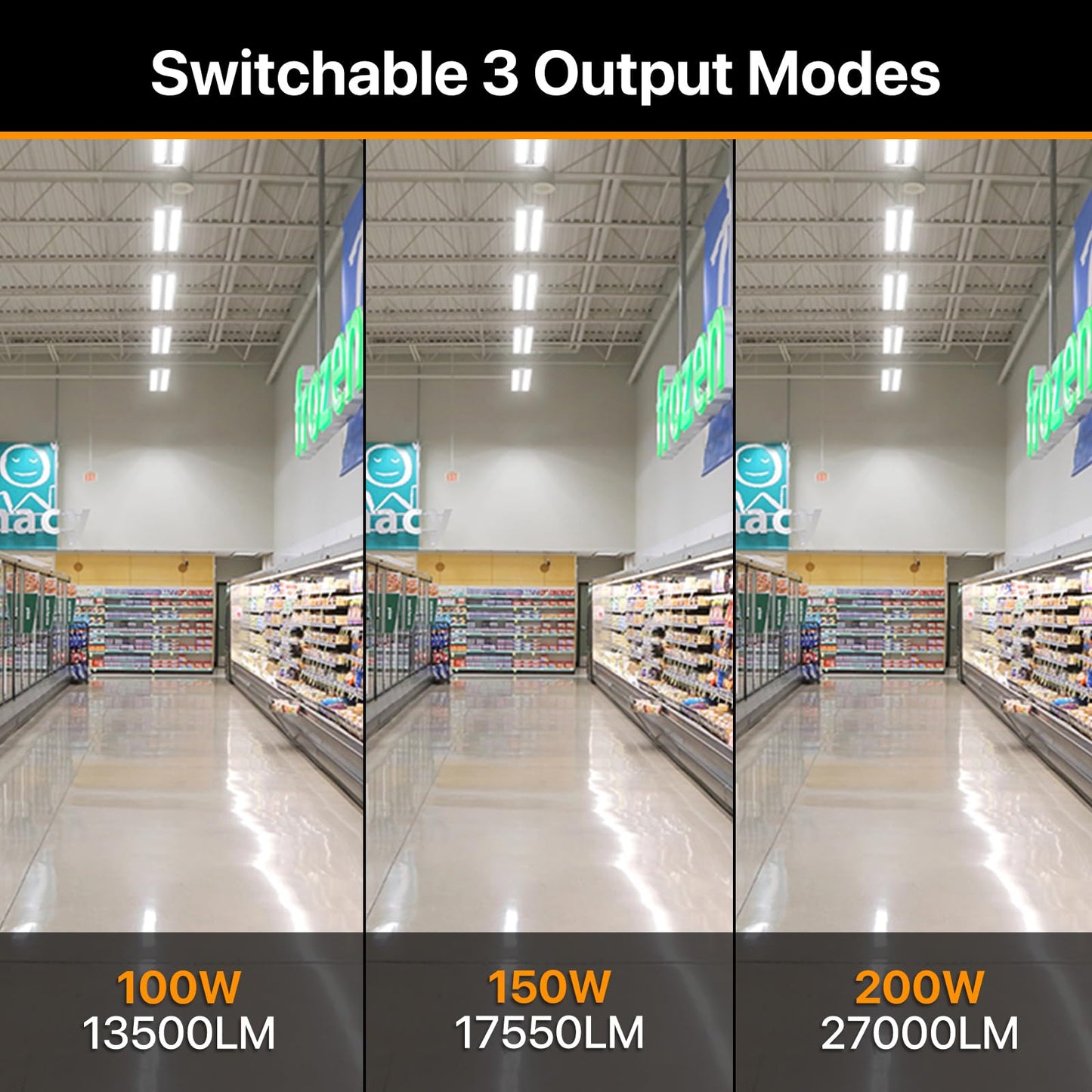High Bay Led Shop Lights 150W 2Pack 4000K/5000K Switchable Linear High Bay Light Directional 0-10V Dimmable 100-277V Hardwire 135LM/W Commercial Lighting for Warehouse, Workshop, Supermarket