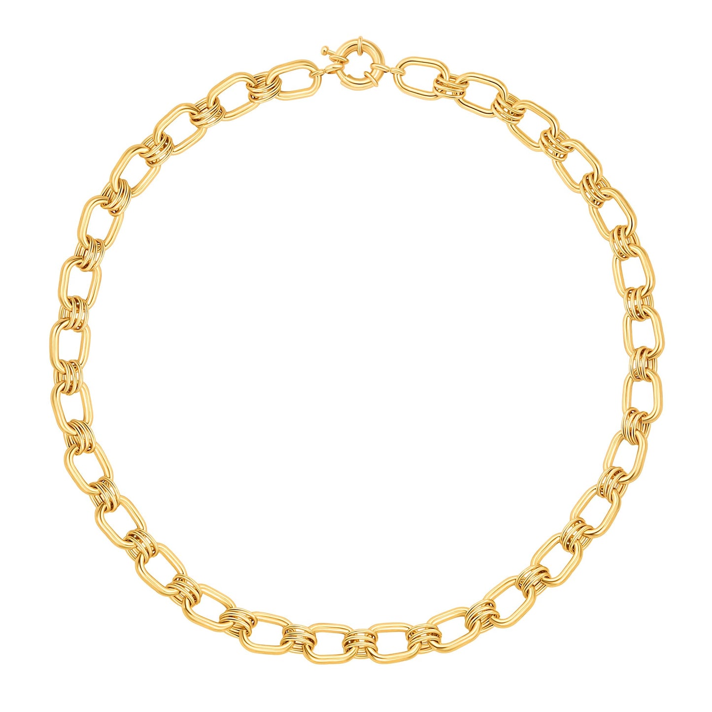 Aobei Pearl 18K Gold Paperclip Chain Choker Satellite Chain Biwa Pearl Pendant Necklace Dainty Jewelry for Women
