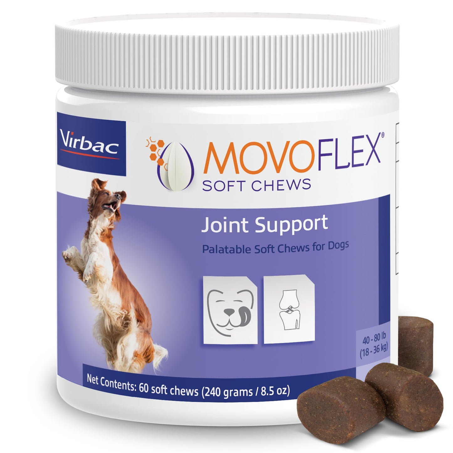 Advanced Soft Chews Hip Joint Support Supplement for Large Dogs- 60 Count by Virbac