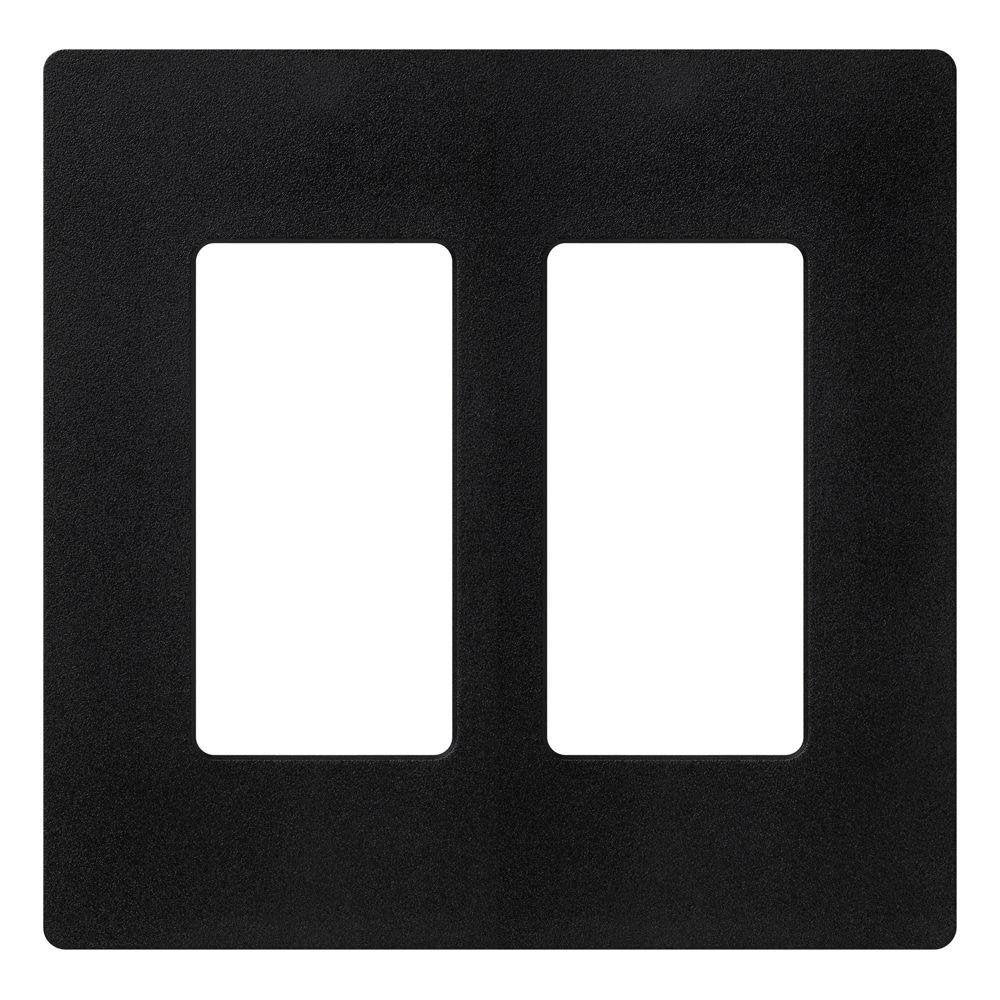 Lutron Claro 2 Gang Decorator/Rocker Wallplate, Gloss, Gray (1-Pack) | CW-2-GR