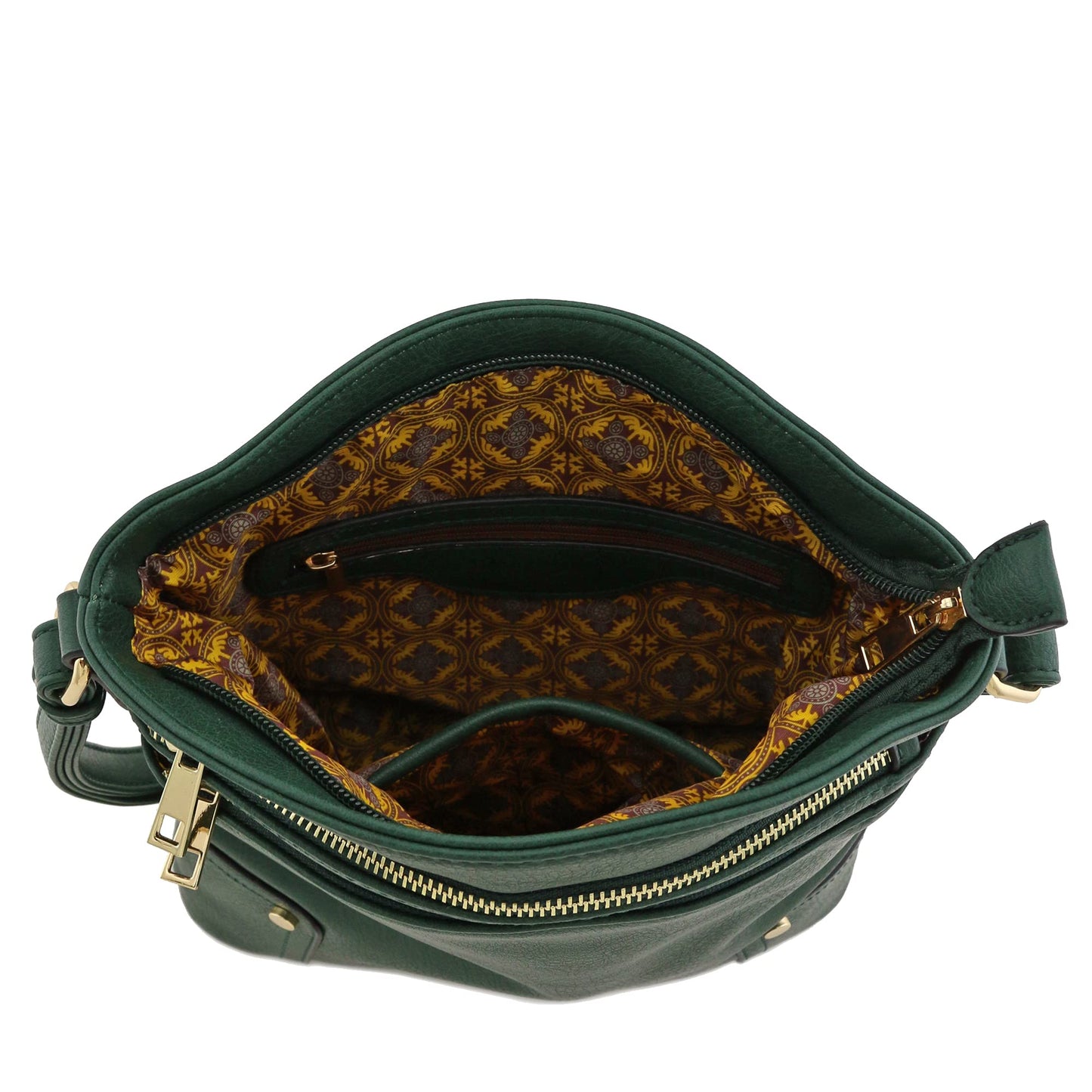 ALYSSA Triple Zip Pocket Large Crossbody Bag
