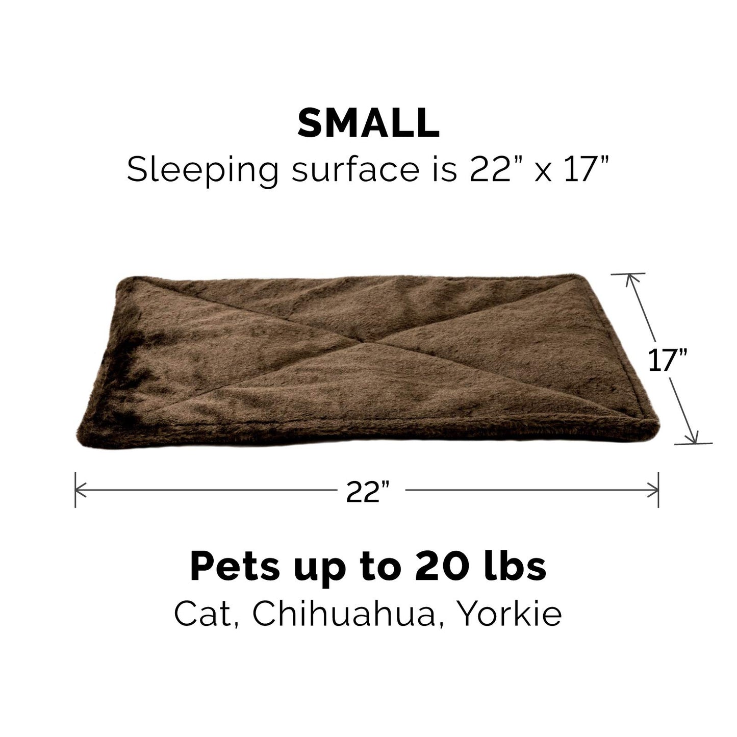 Furhaven ThermaNAP Self-Warming Cat Bed for Indoor Cats & Small Dogs, Washable & Reflects Body Heat - Quilted Faux Fur Reflective Bed Mat - Gray, Small