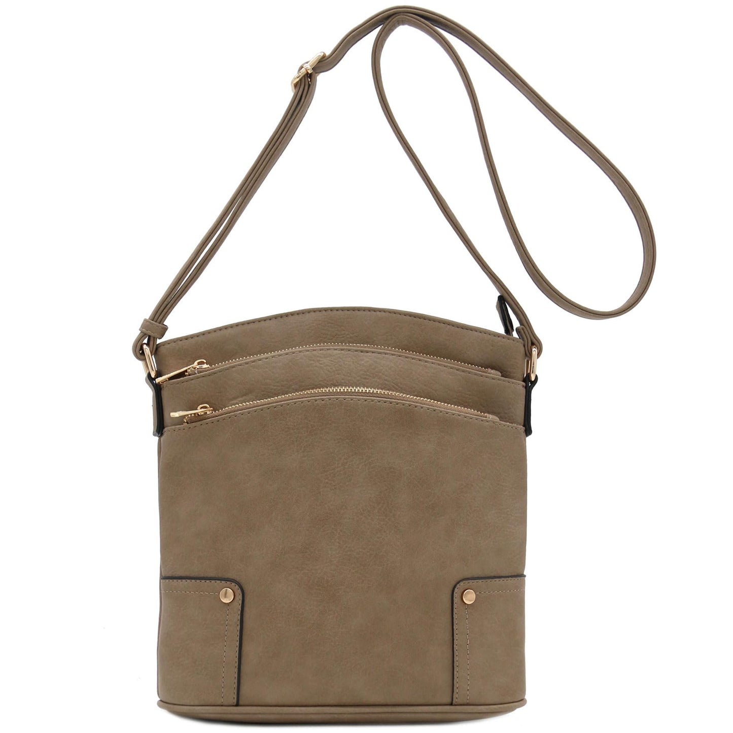 ALYSSA Triple Zip Pocket Large Crossbody Bag