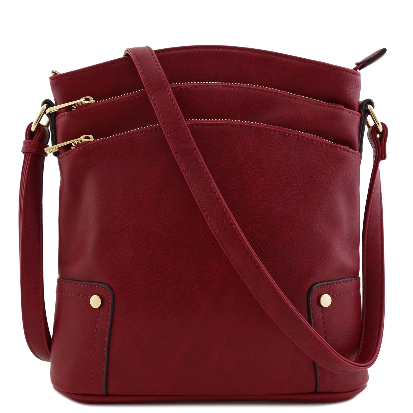 ALYSSA Triple Zip Pocket Large Crossbody Bag