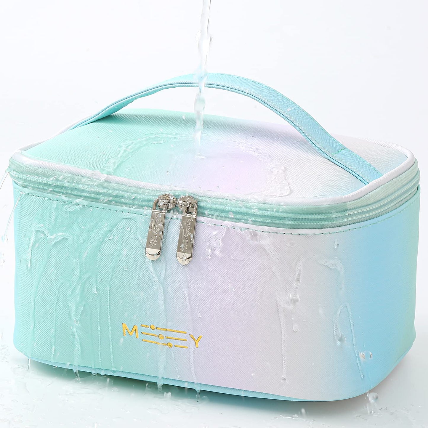 Meiyuuo Cute Makeup Bag Small Cosmetic Bags for Women Girls Gift for Teens Medium Pouch for Purse Essentials Toiletry Zip Pouch PU Waterproof Organizer Case (Cow Print)