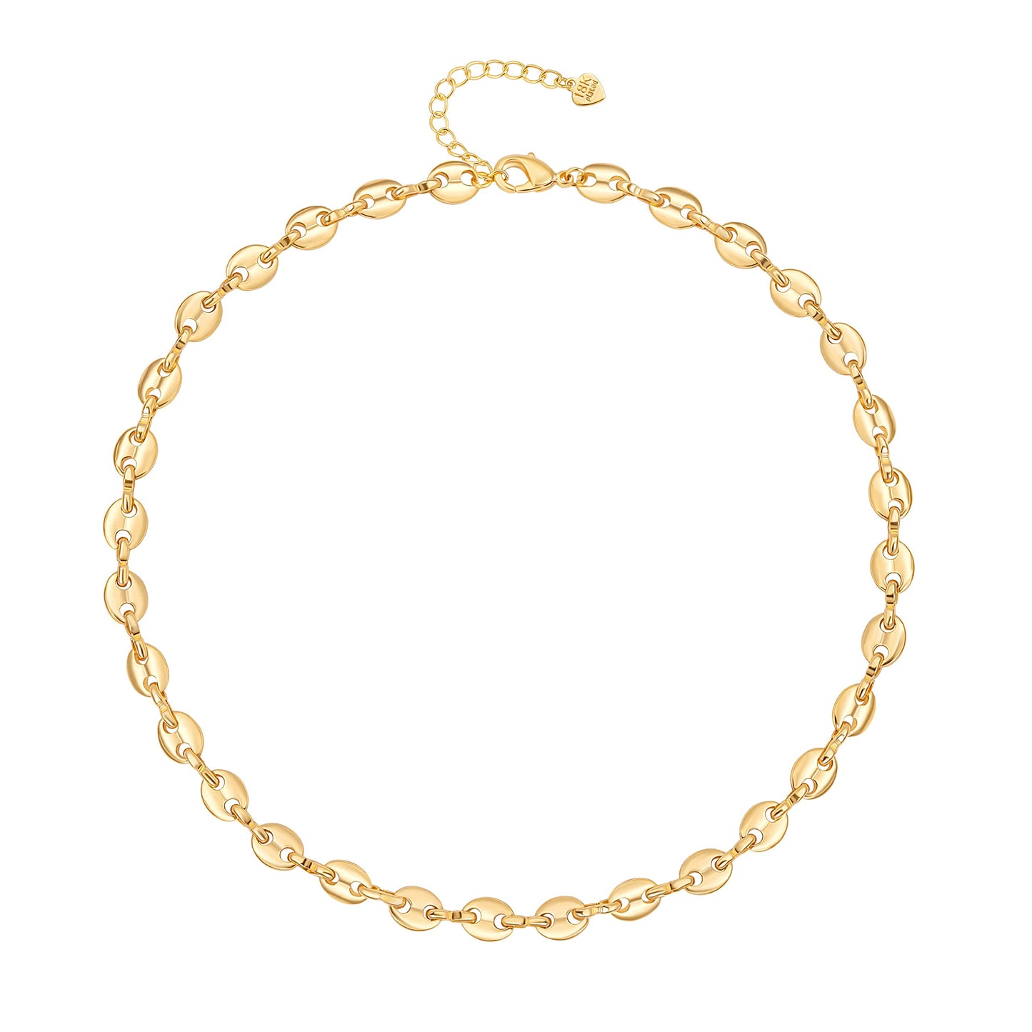 Aobei Pearl 18K Gold Paperclip Chain Choker Satellite Chain Biwa Pearl Pendant Necklace Dainty Jewelry for Women