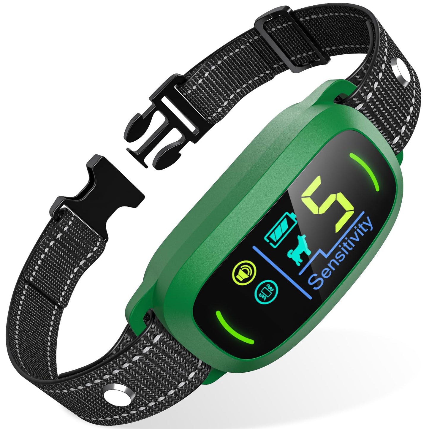 Dog Bark Collar for Large Medium Small Dogs, Rechargeable Smart Bark Collar, Anti Barking Training Collar with 5 Adjustable Sensitivity Beep Vibration (Black)