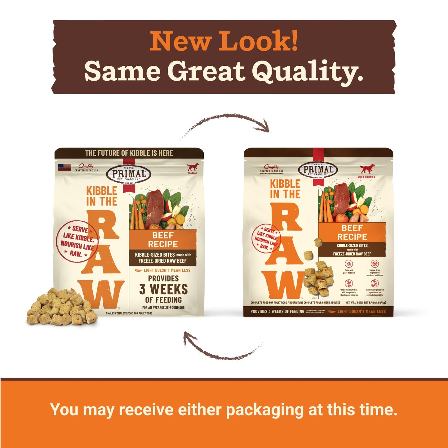 Primal Kibble in The Raw, Freeze Dried Dog Food, Puppy Recipe, Scoop & Serve, Made with Raw Protein, Whole Ingredient Nutrition, Crafted in The USA, Dry Dog Food 5.4 lb Bag