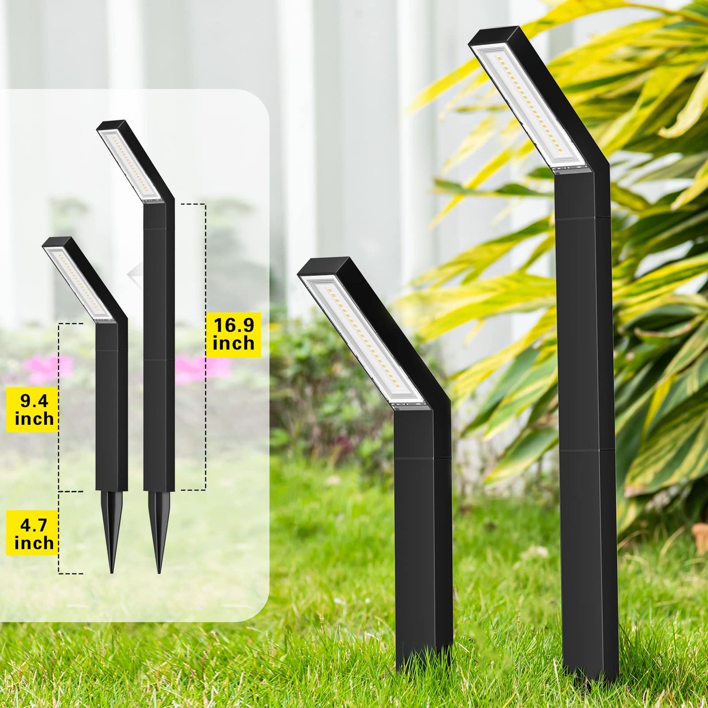 ROSHWEY Solar Pathway Lights Outdoor, 6 Pack Solar Lights Outdoor Waterproof, Bright Solar Garden Light for Outside, Landscape Lighting for Yard Patio Backyard Driveway Walkway Path Lawn