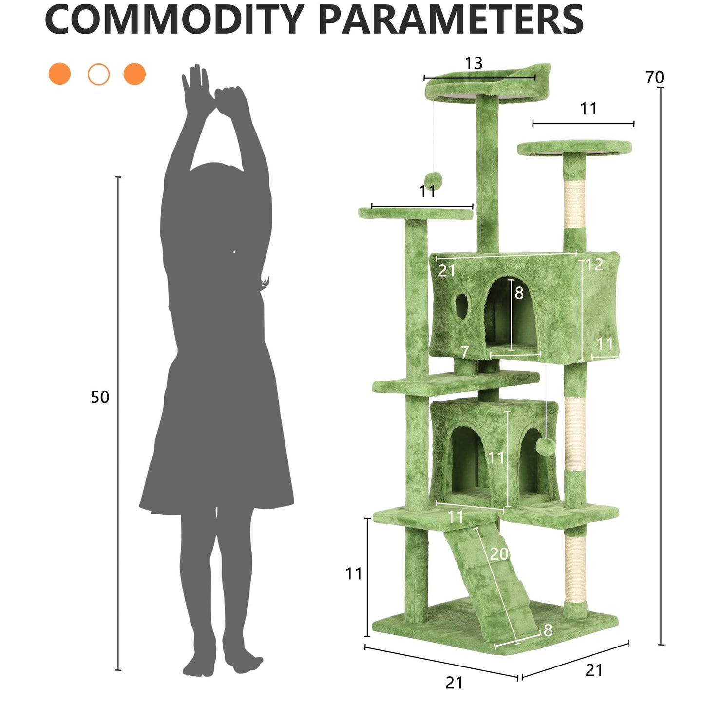 BestPet 54in Cat Tree Tower for Indoor Cats,Multi-Level Furniture Activity Center with Scratching Posts Stand House Condo Funny Toys Kittens Pet Play House,Dark Gray