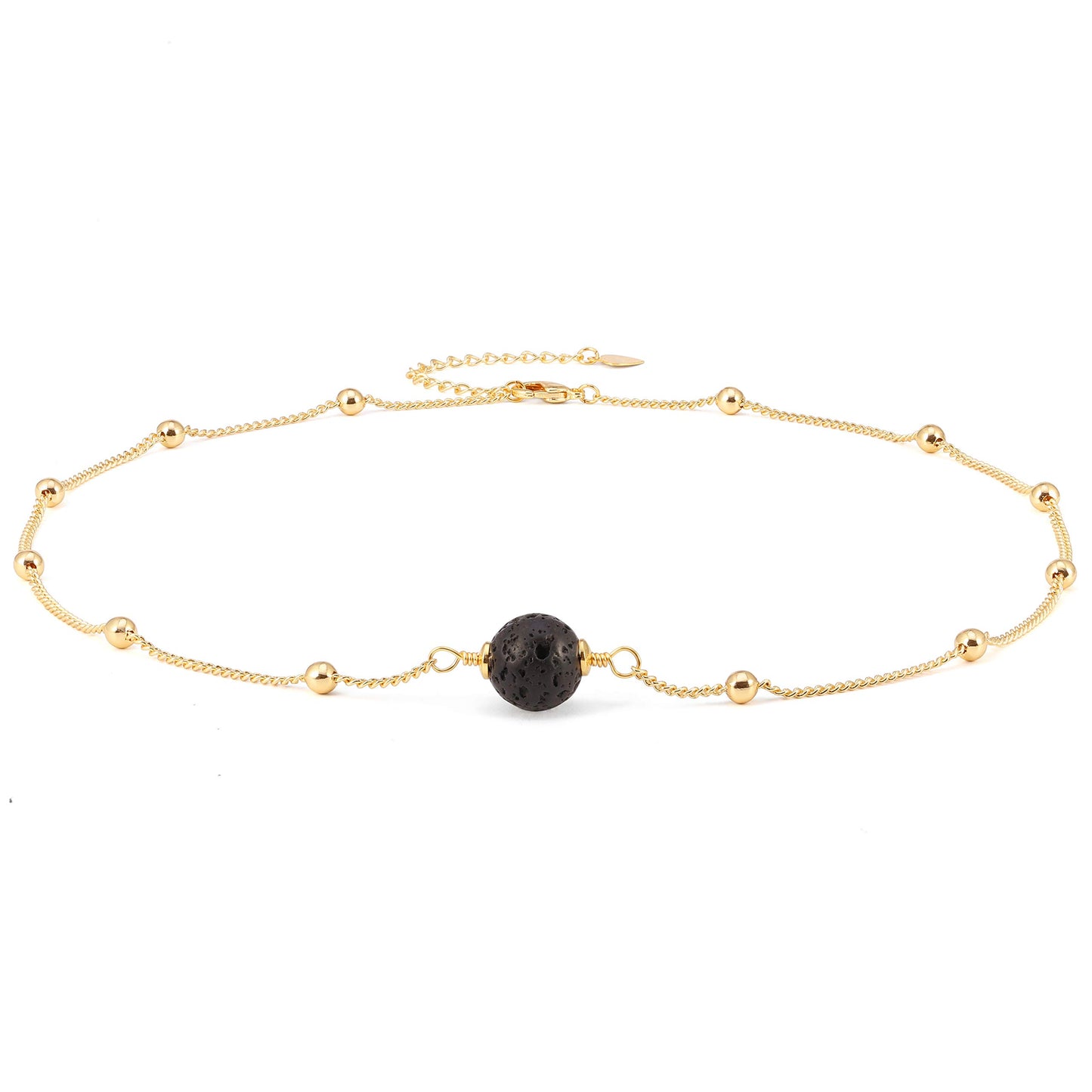 Aobei Pearl 18K Gold Paperclip Chain Choker Satellite Chain Biwa Pearl Pendant Necklace Dainty Jewelry for Women