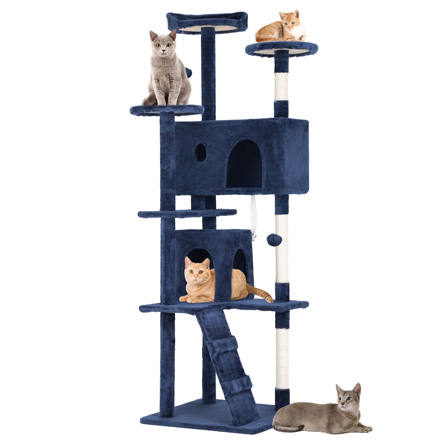 BestPet 54in Cat Tree Tower for Indoor Cats,Multi-Level Furniture Activity Center with Scratching Posts Stand House Condo Funny Toys Kittens Pet Play House,Dark Gray