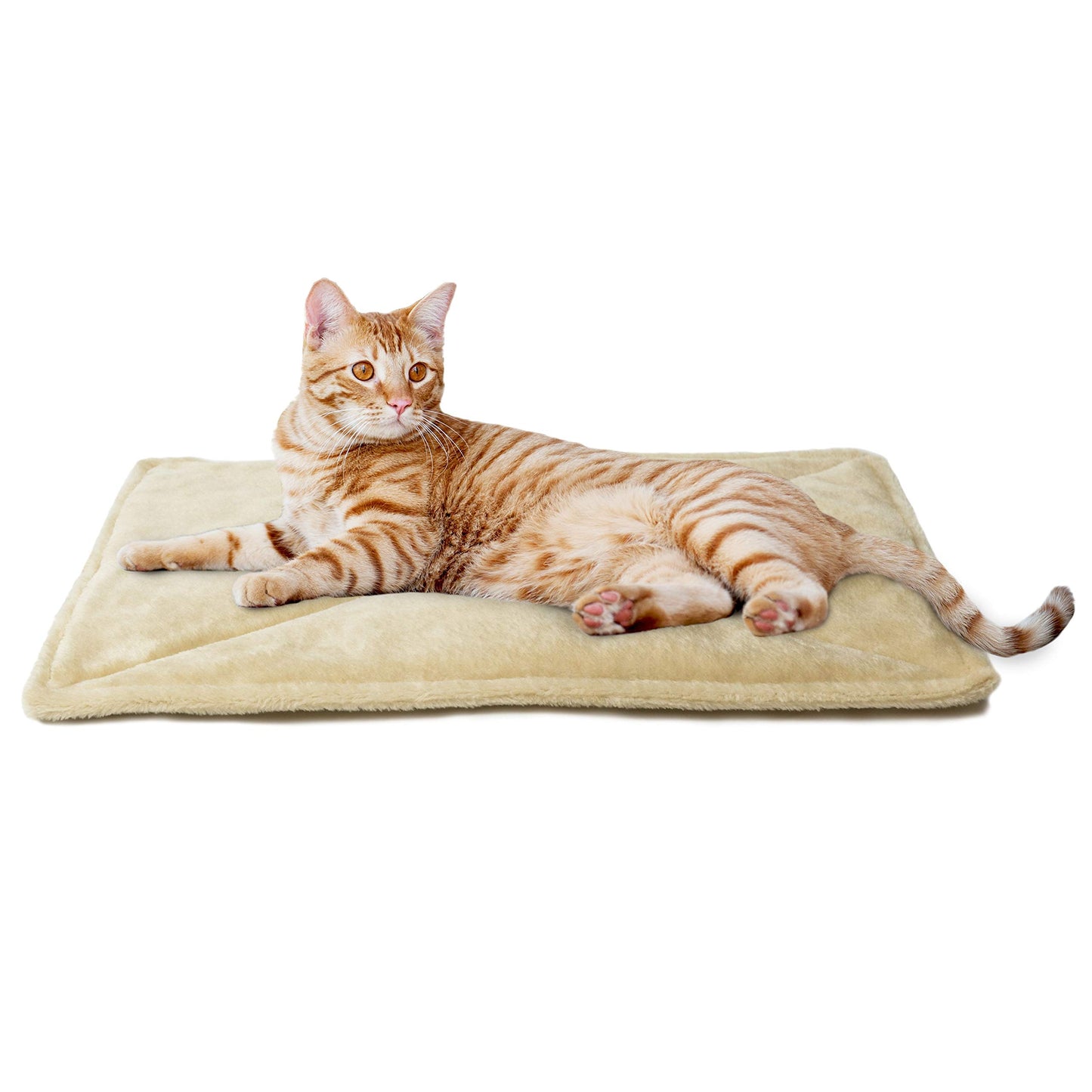 Furhaven ThermaNAP Self-Warming Cat Bed for Indoor Cats & Small Dogs, Washable & Reflects Body Heat - Quilted Faux Fur Reflective Bed Mat - Gray, Small