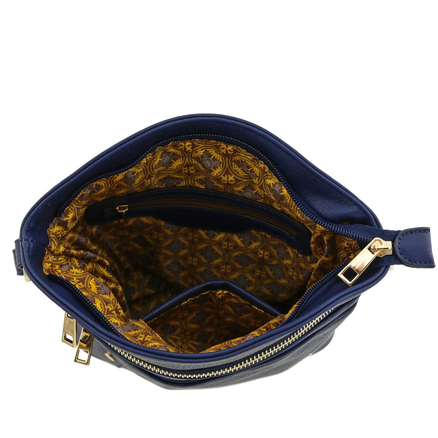 ALYSSA Triple Zip Pocket Large Crossbody Bag
