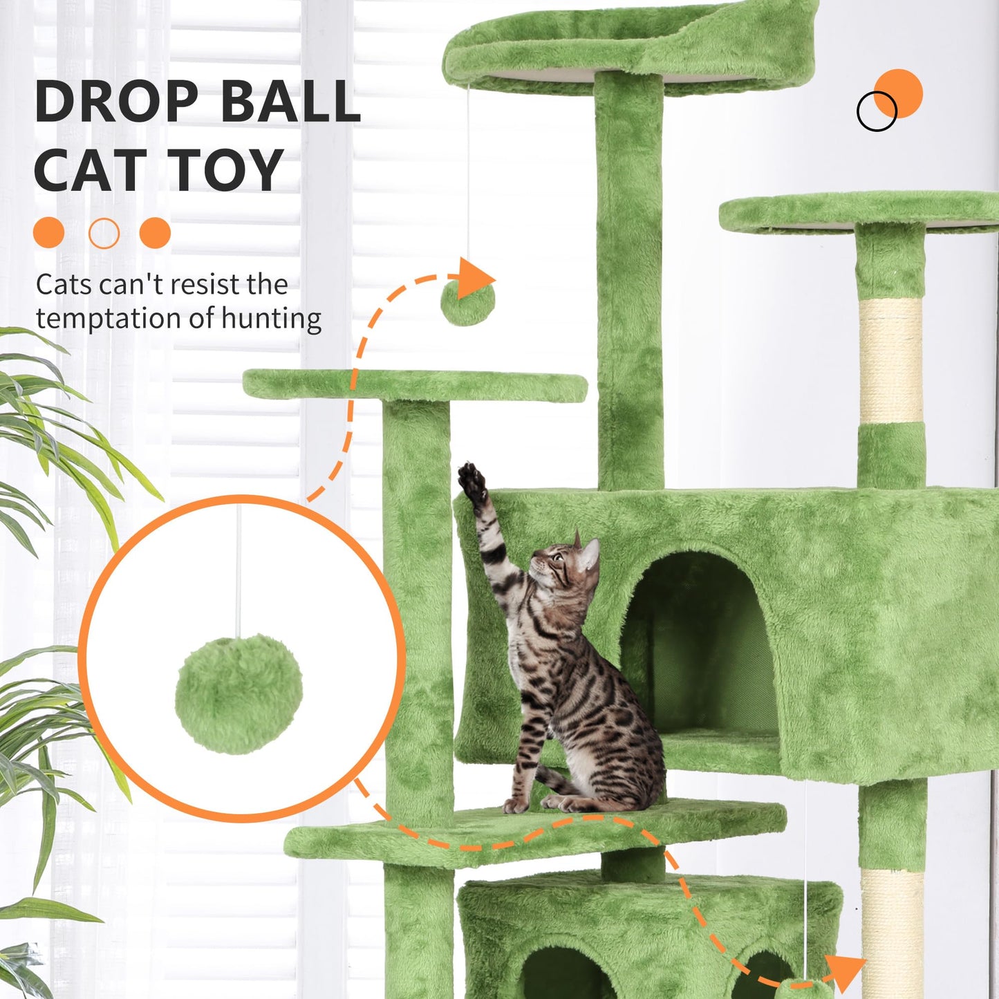 BestPet 54in Cat Tree Tower for Indoor Cats,Multi-Level Furniture Activity Center with Scratching Posts Stand House Condo Funny Toys Kittens Pet Play House,Dark Gray