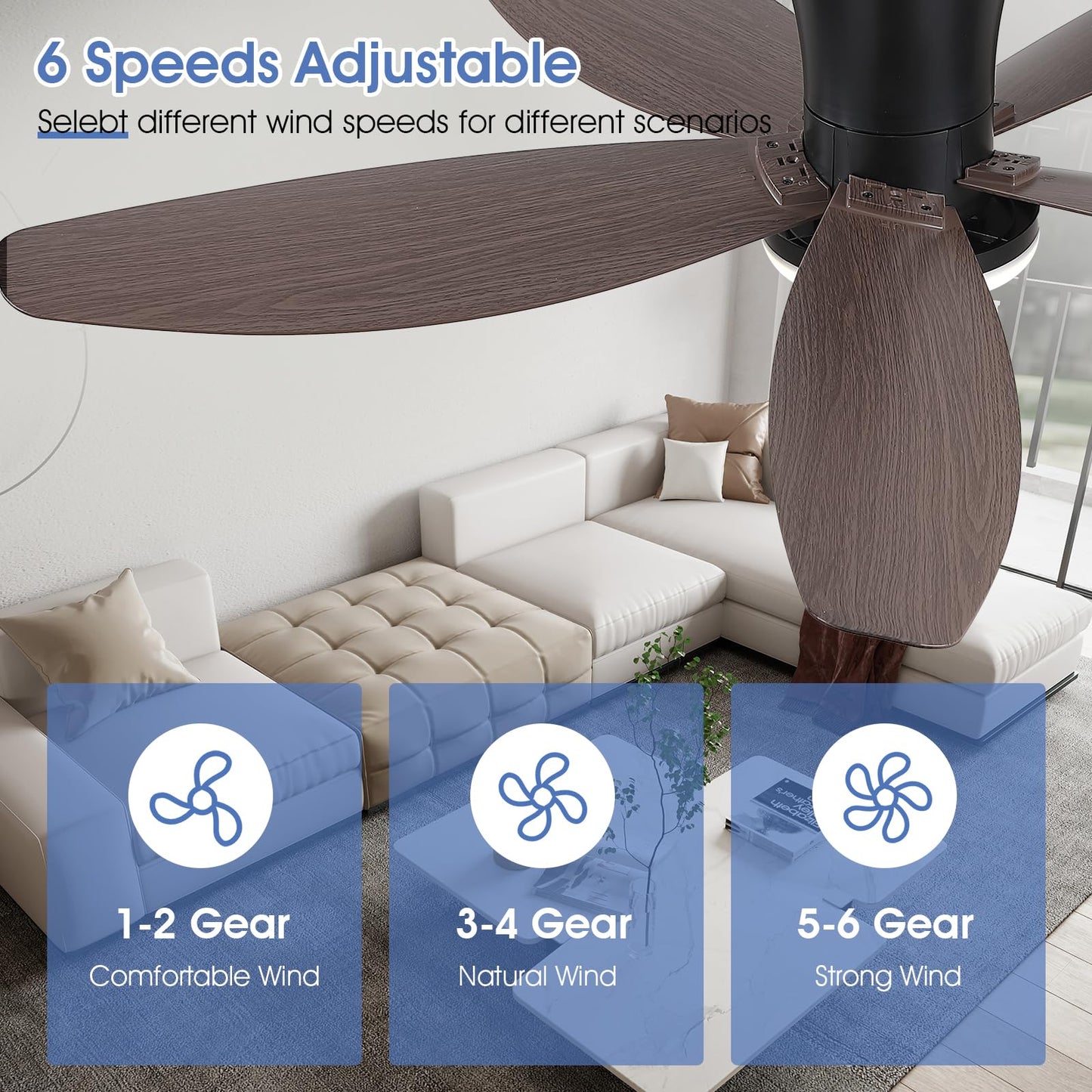 Ceiling Fans with Lights-36 Low Profile Ceiling Fan with Light and Remote/APP Control,Flush Mount,DC Reversible,LED Dimmable Blakc Ceiling Fans for Bedroom,Indoor/Outdoor Patio Use