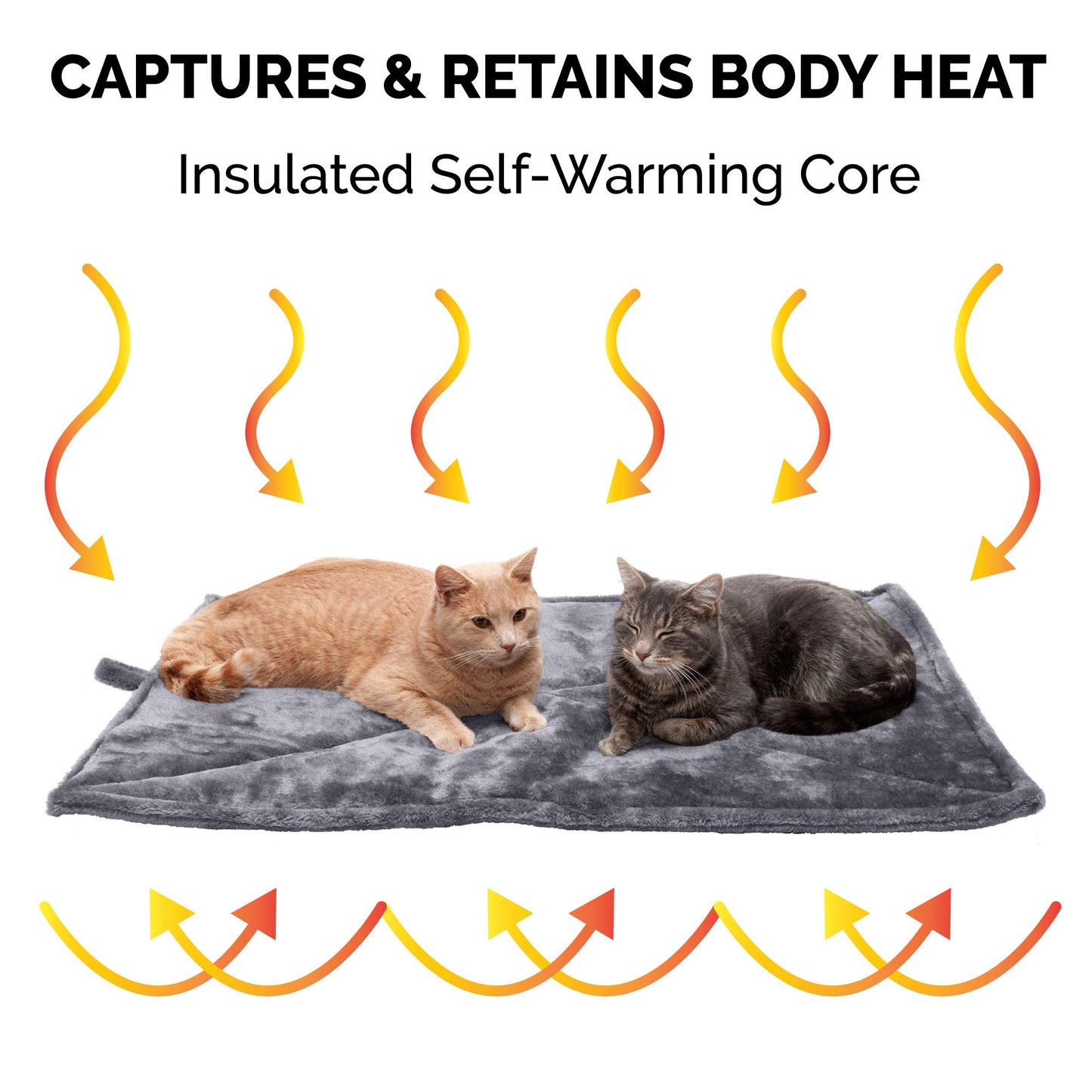 Furhaven ThermaNAP Self-Warming Cat Bed for Indoor Cats & Small Dogs, Washable & Reflects Body Heat - Quilted Faux Fur Reflective Bed Mat - Gray, Small