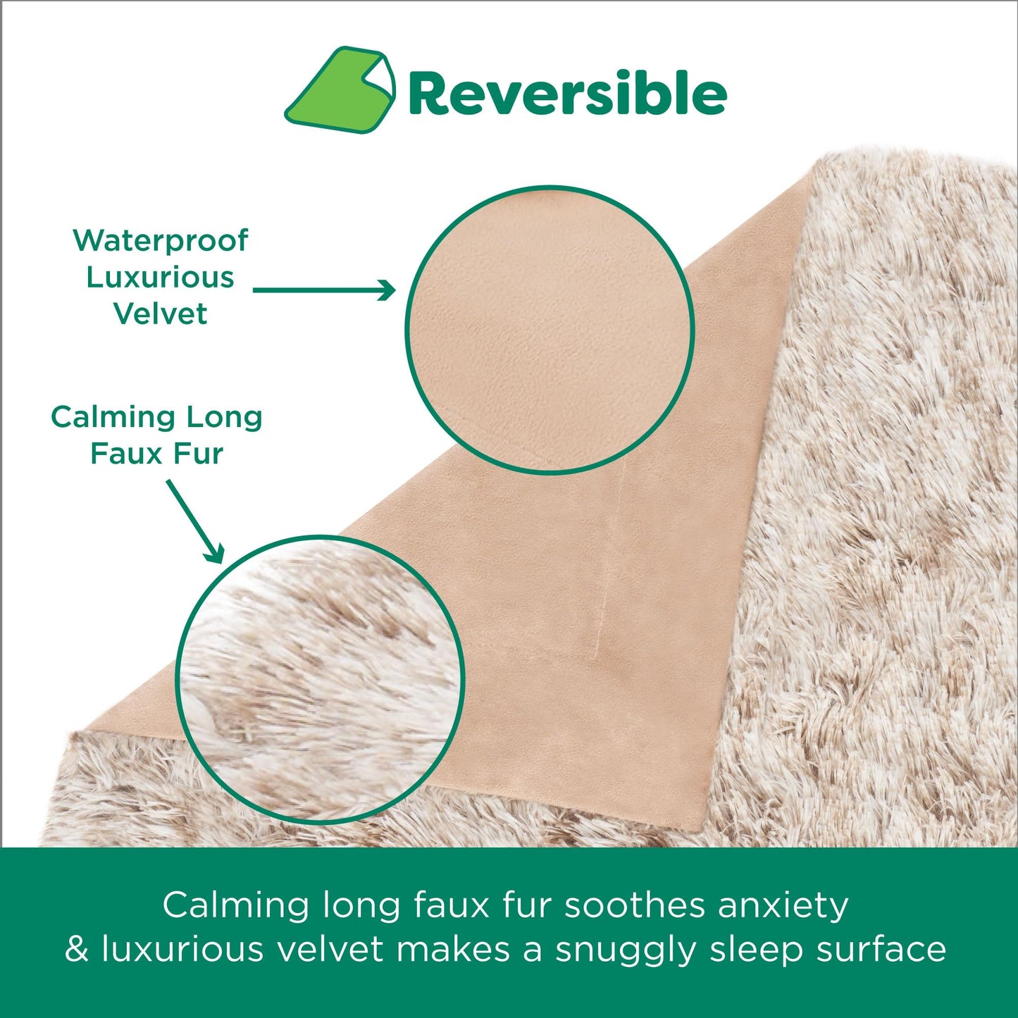 Furhaven - Manta impermeable y lavable para perros y gatos de interior, hecha en piel sintética de pelo largo sintético y terciopelo en color madera, XL, gris niebla