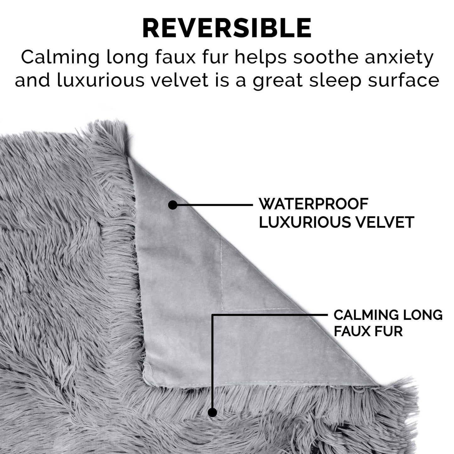 Furhaven - Manta impermeable y lavable para perros y gatos de interior, hecha en piel sintética de pelo largo sintético y terciopelo en color madera, XL, gris niebla