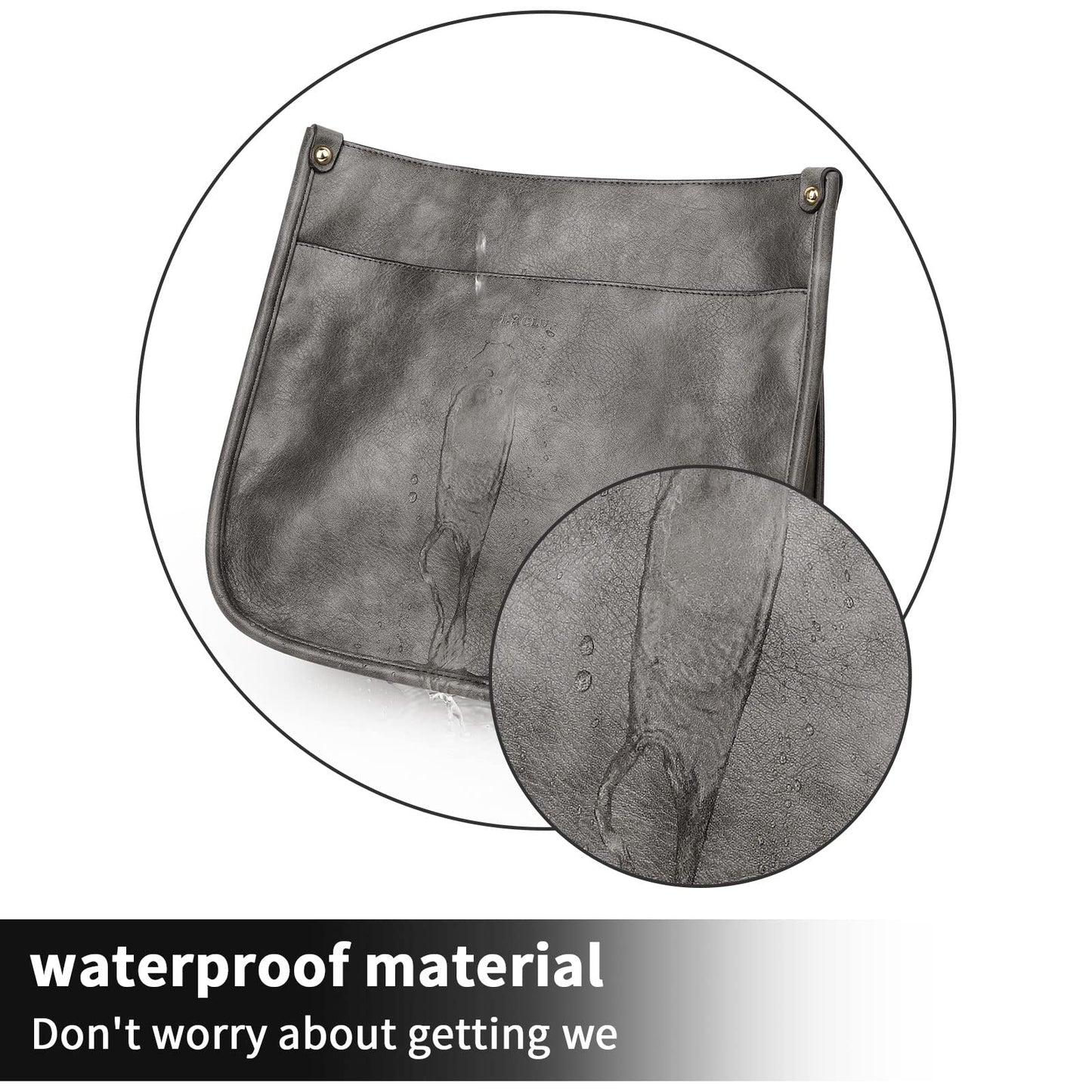 HKCLUF Crossbody Bags for Women Trendy Vegan Leather Hobo Handbags With 2PCS Adjustable Guitar Strap Shoulder Bucket Bags