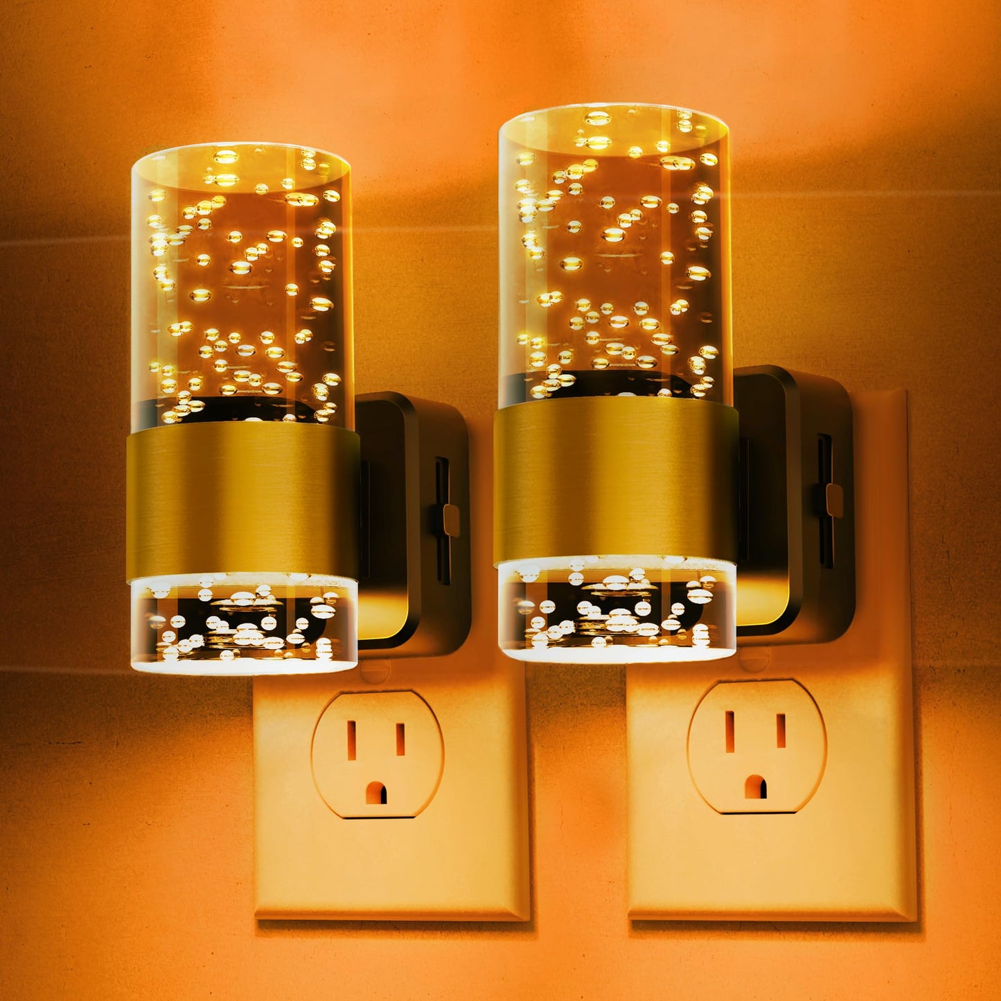 Night Lights Plug into Wall, Soft Light LED Night Light with Adjustable Brightness, Plug in Night Light with Auto Light Sensor, Wall Sconce-Style Design Night Light for Bathroom,Hallway, 2 Pack