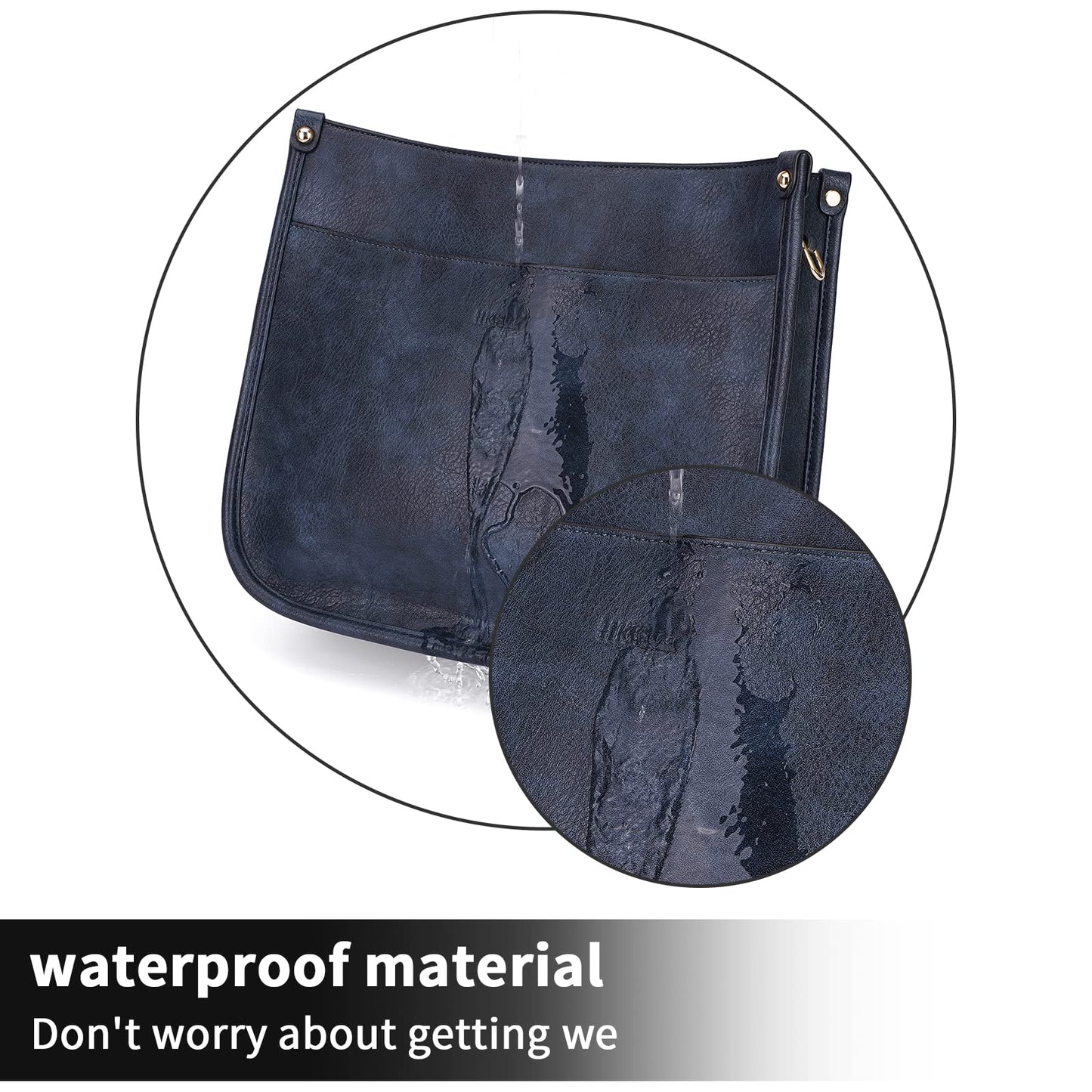 HKCLUF Crossbody Bags for Women Trendy Vegan Leather Hobo Handbags With 2PCS Adjustable Guitar Strap Shoulder Bucket Bags