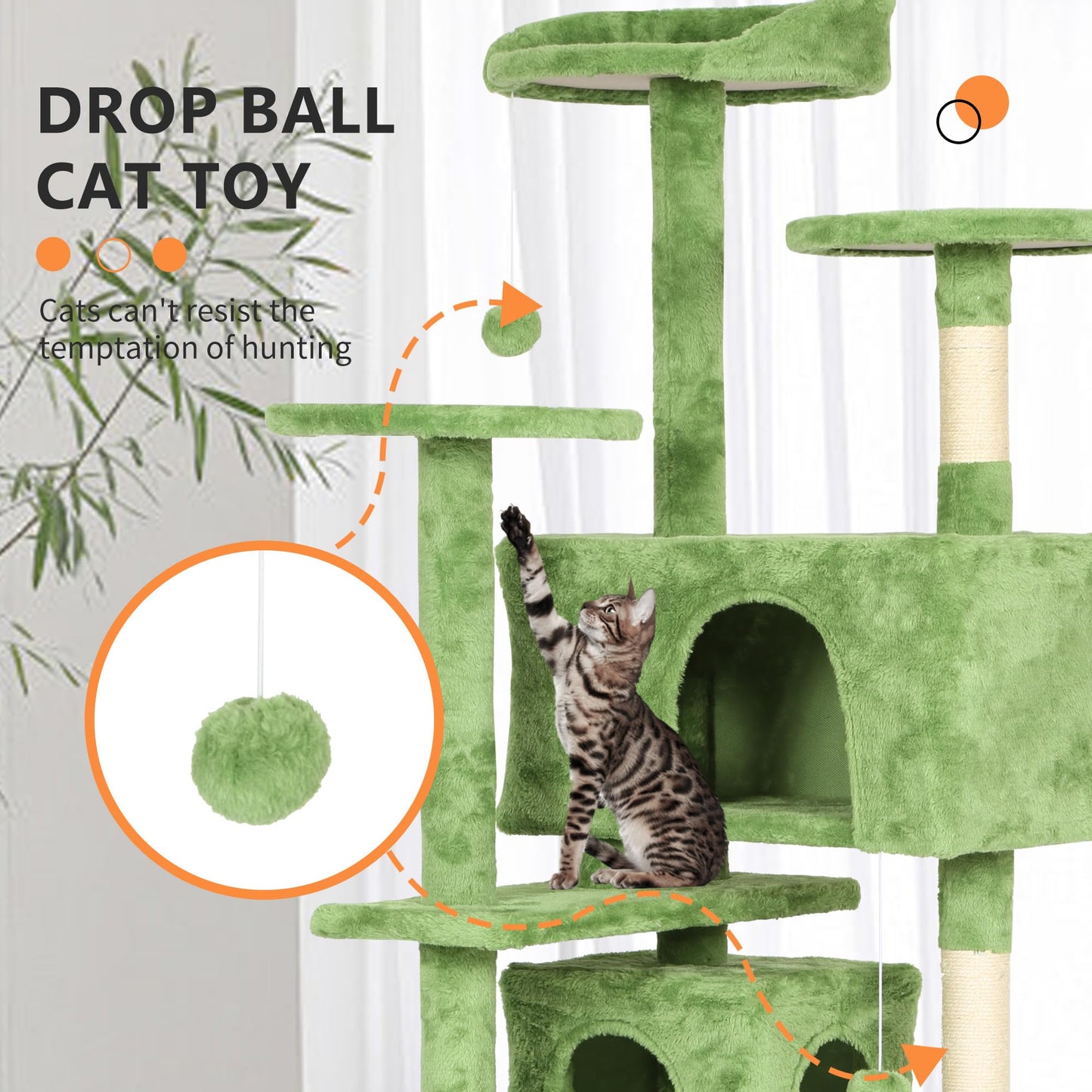 BestPet 54in Cat Tree Tower for Indoor Cats,Multi-Level Furniture Activity Center with Scratching Posts Stand House Condo Funny Toys Kittens Pet Play House,Dark Gray
