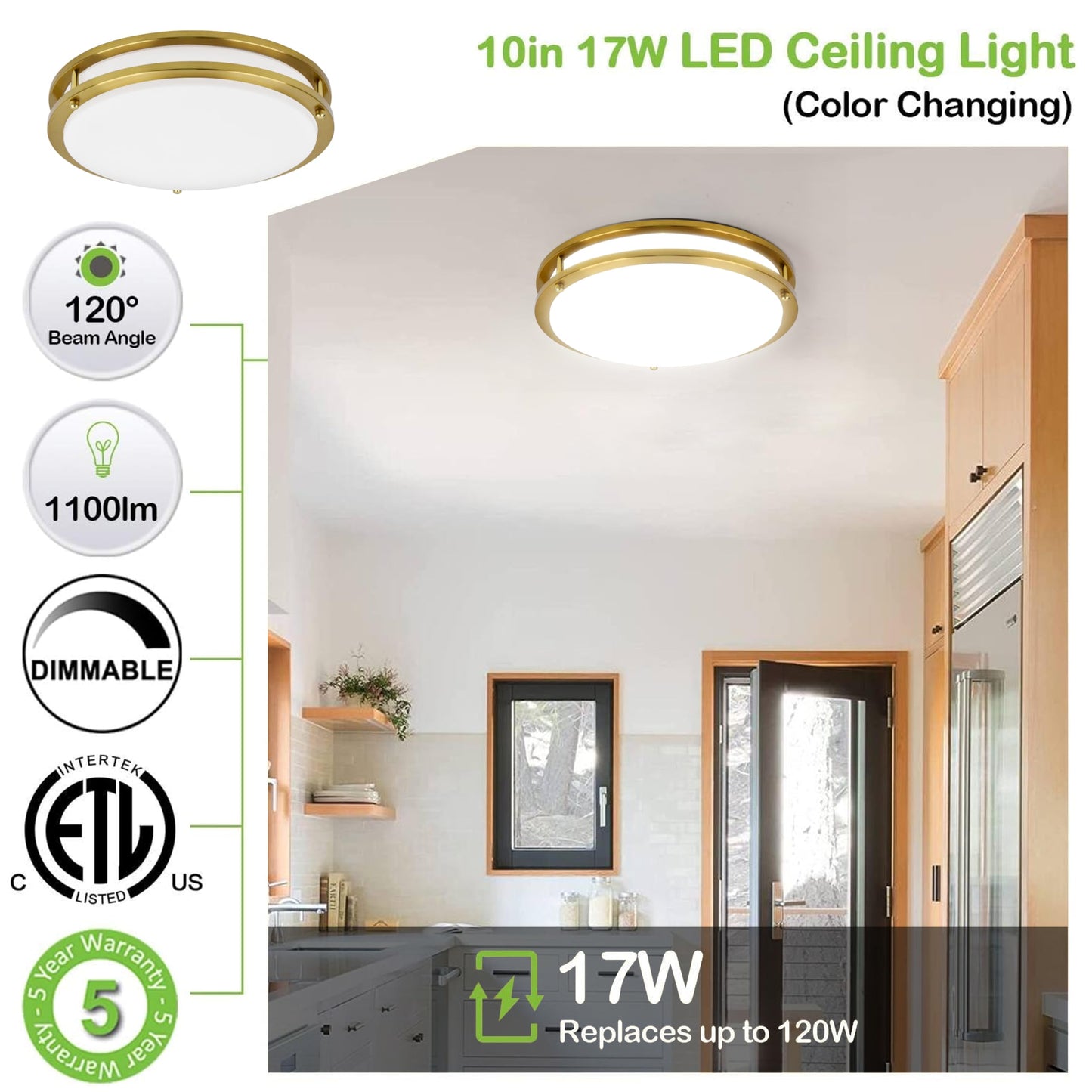 13 inch Flush Mount LED Ceiling Light Fixture, 2700K/3000K/3500K/4000K/5000K Adjustable Ceiling Lights, Oil Rubbed Bronze Saturn Dimmable Lighting for Hallway Bathroom Kitchen or Stairwell, ETL Listed