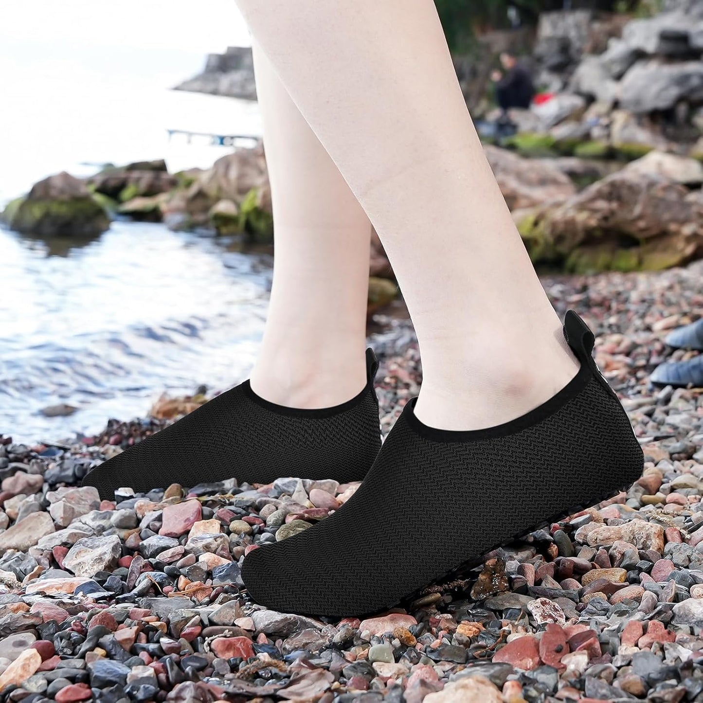 JOTO Water Shoes for Women Men Kids, Barefoot Quick-Dry Aqua Water Socks Slip-on Swim Beach Shoes for Snorkeling Surfing Kayaking Beach Walking Yoga