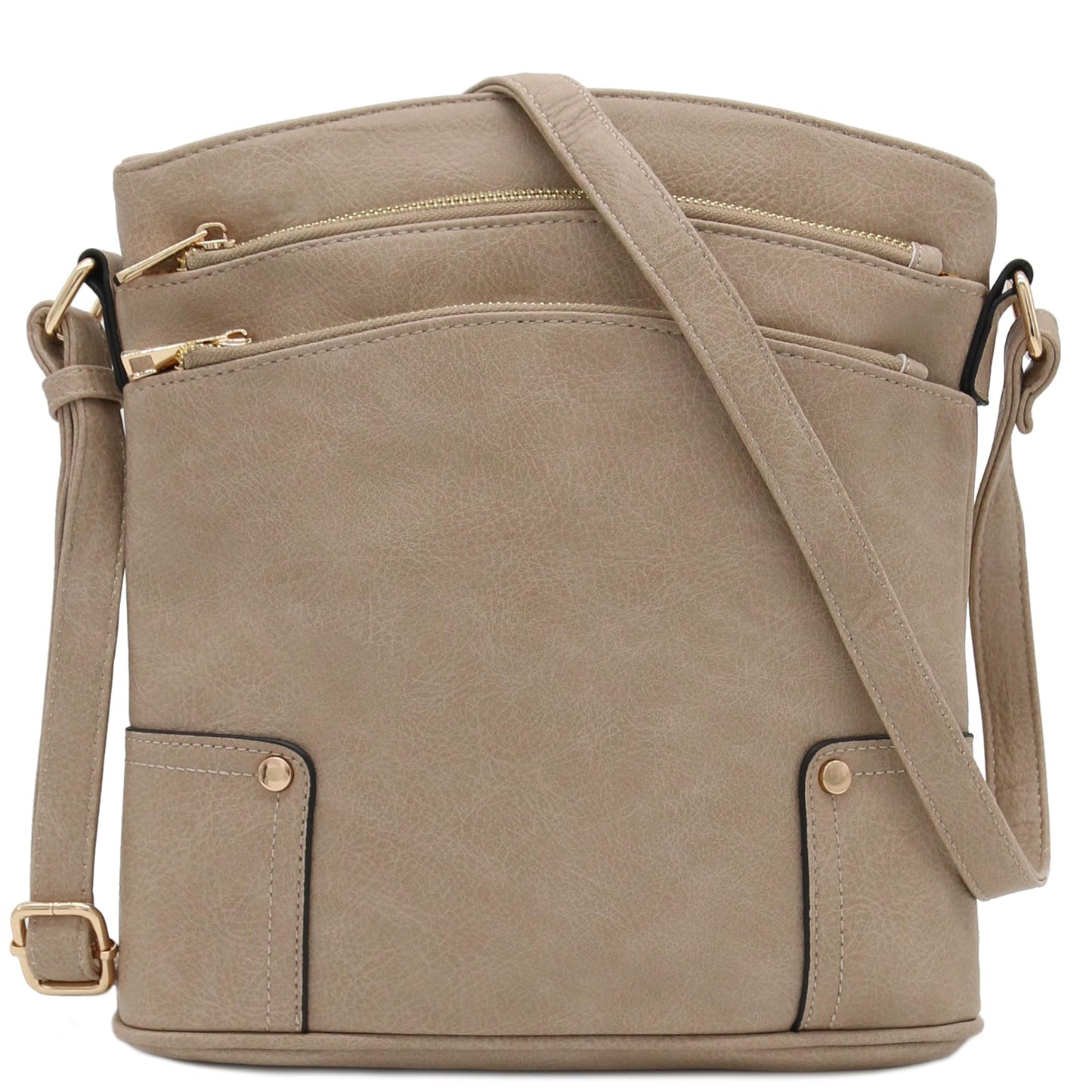 ALYSSA Triple Zip Pocket Large Crossbody Bag