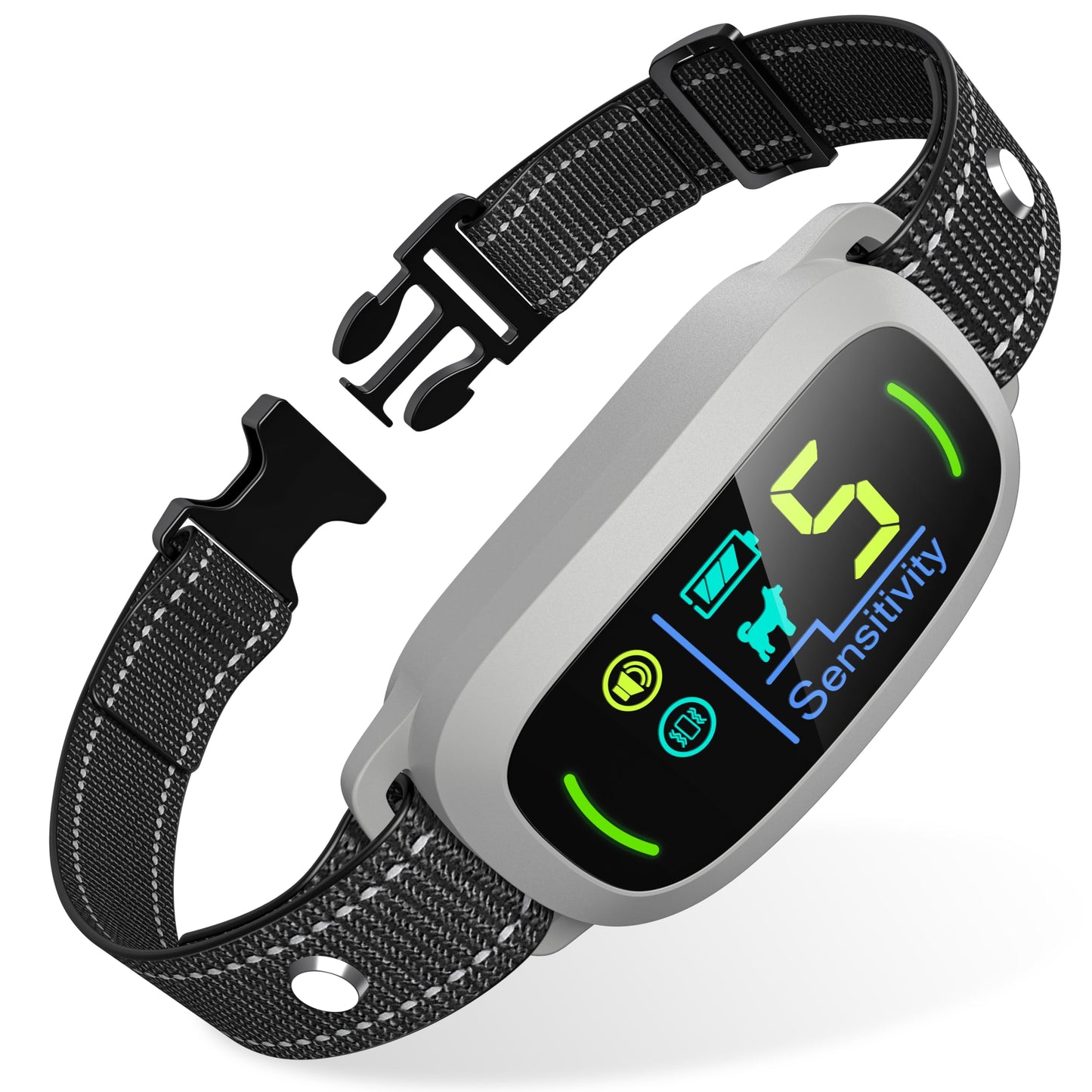 Dog Bark Collar for Large Medium Small Dogs, Rechargeable Smart Bark Collar, Anti Barking Training Collar with 5 Adjustable Sensitivity Beep Vibration (Black)