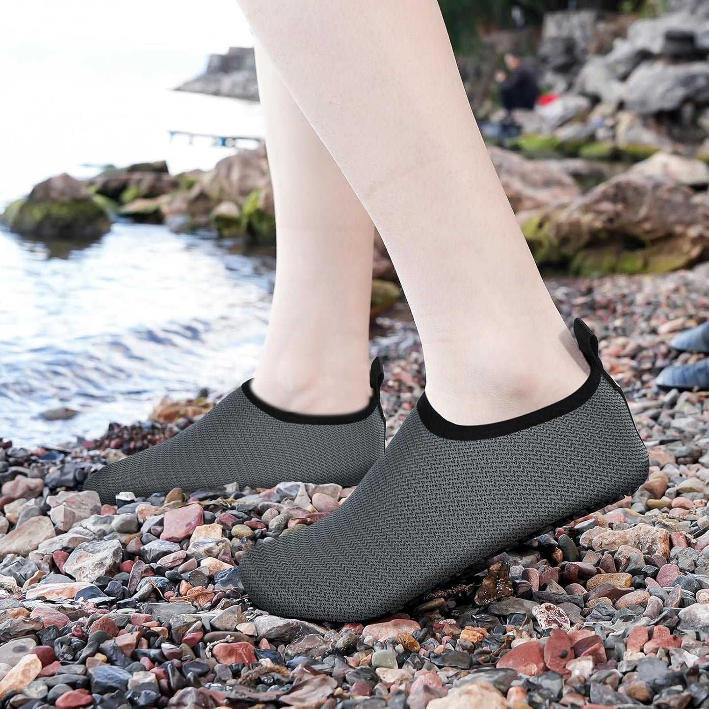 JOTO Water Shoes for Women Men Kids, Barefoot Quick-Dry Aqua Water Socks Slip-on Swim Beach Shoes for Snorkeling Surfing Kayaking Beach Walking Yoga