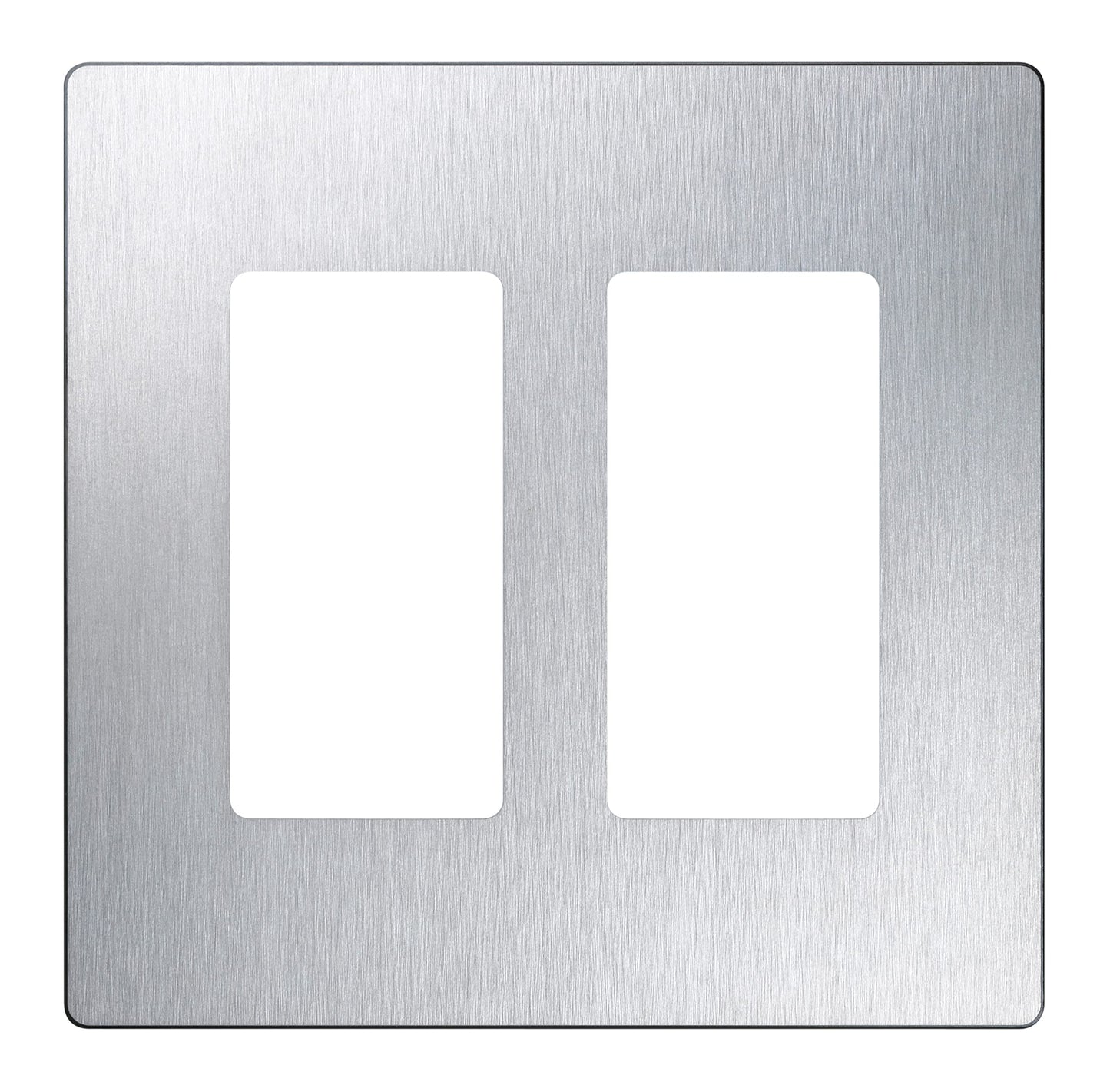 Lutron Claro 2 Gang Decorator/Rocker Wallplate, Gloss, Gray (1-Pack) | CW-2-GR
