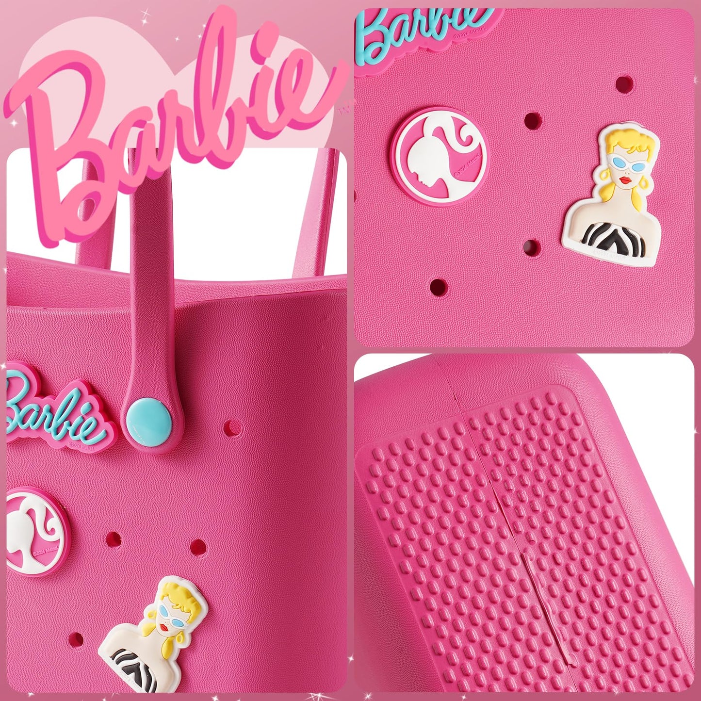 MINISO Barbie Lunch Bag For Women Lunch Tote Bag Cute With Handle Bento Bags Barbie Daylight Shiny Series