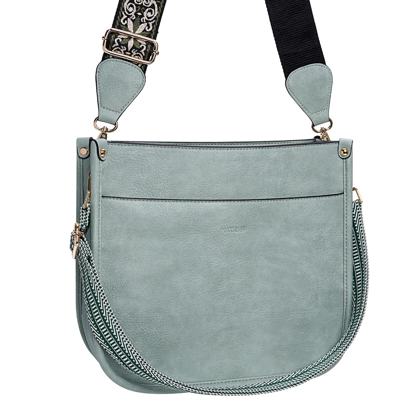 HKCLUF Crossbody Bags for Women Trendy Vegan Leather Hobo Handbags With 2PCS Adjustable Guitar Strap Shoulder Bucket Bags