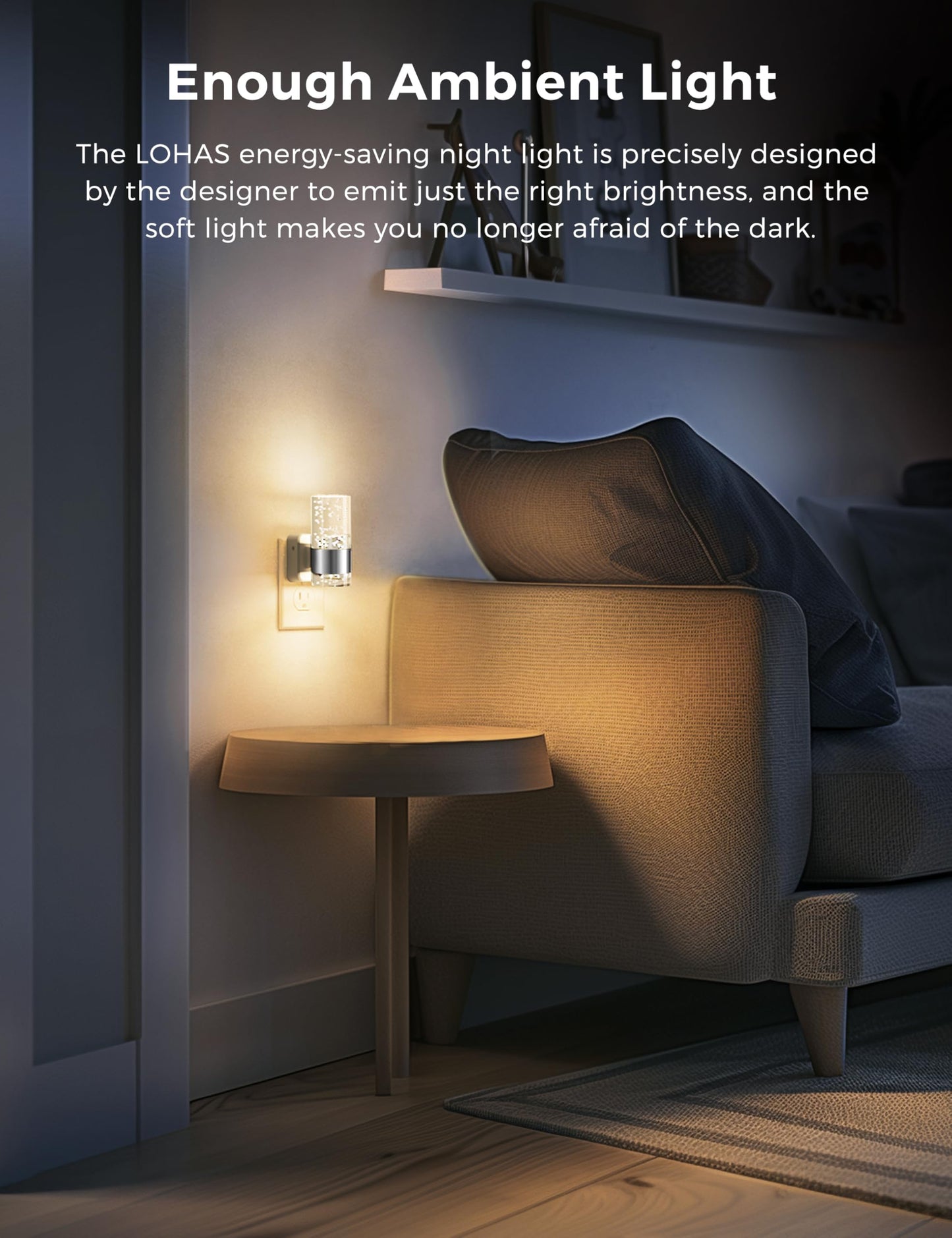 Night Lights Plug into Wall, Soft Light LED Night Light with Adjustable Brightness, Plug in Night Light with Auto Light Sensor, Wall Sconce-Style Design Night Light for Bathroom,Hallway, 2 Pack