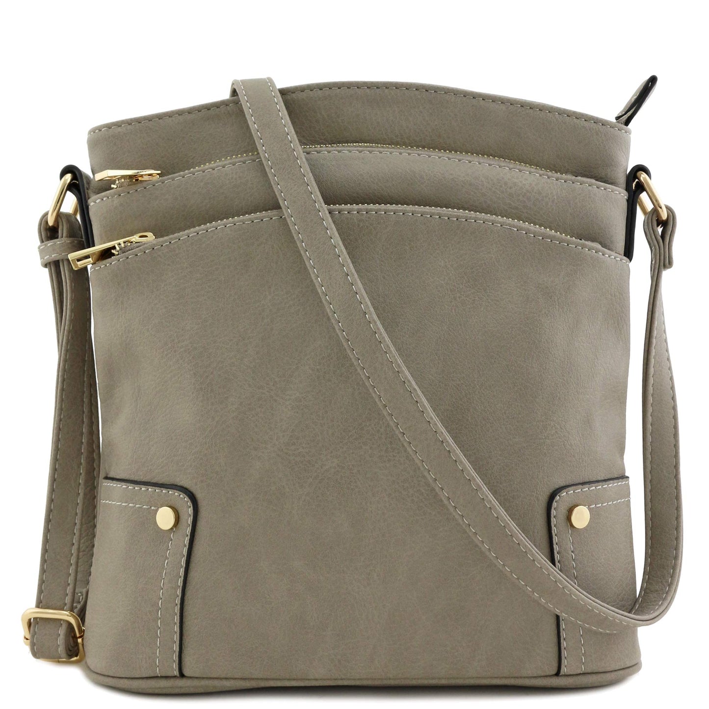 ALYSSA Triple Zip Pocket Large Crossbody Bag