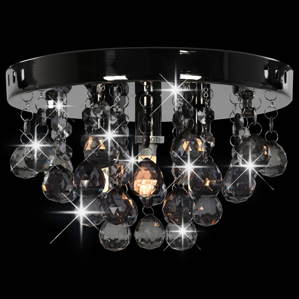 NNEVL Ceiling Lamp with Smoky Beads Black Round G9-4
