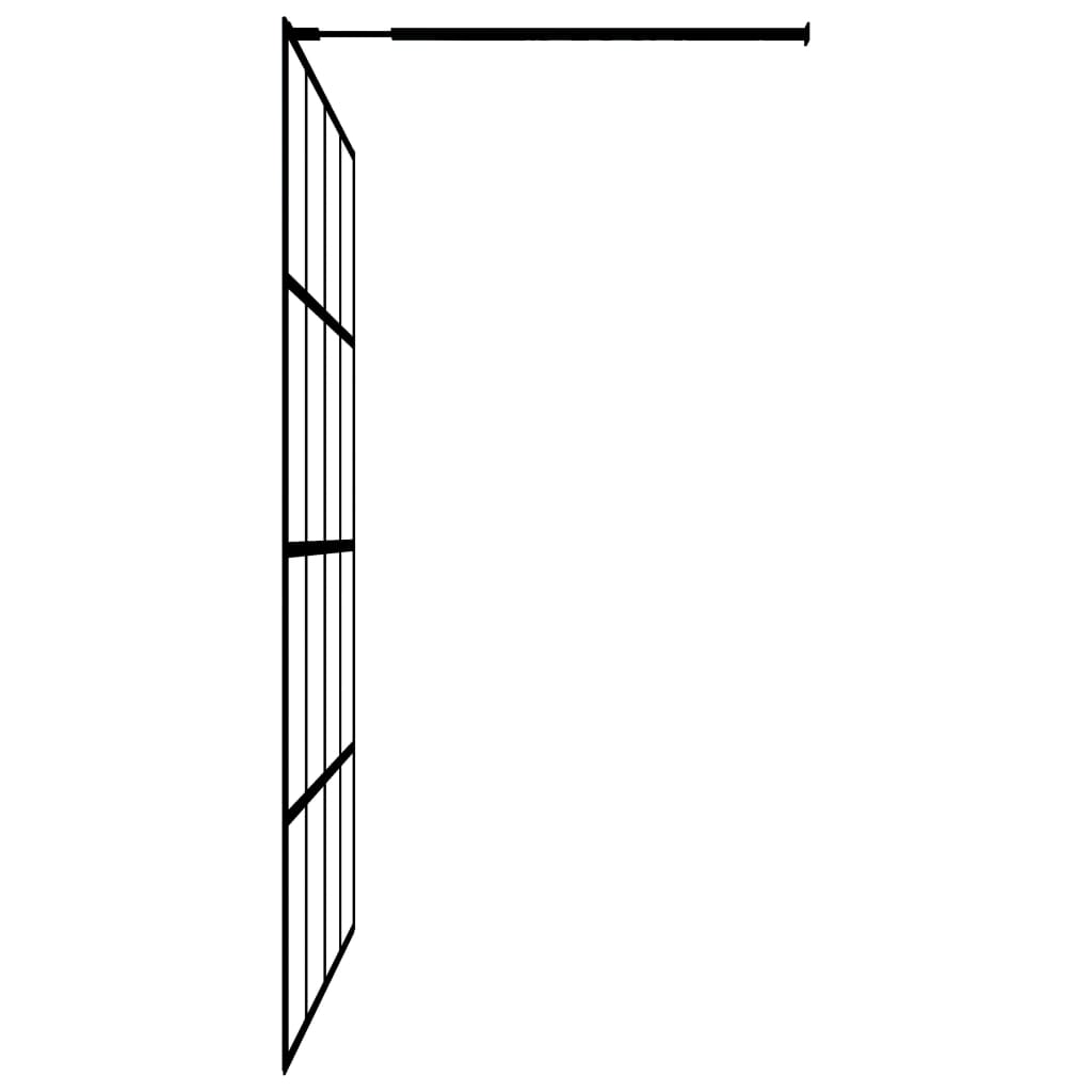 vidaXL Walk-in Shower Wall with Shelf Black 35.4"x76.8" ESG Glass&Aluminum-4